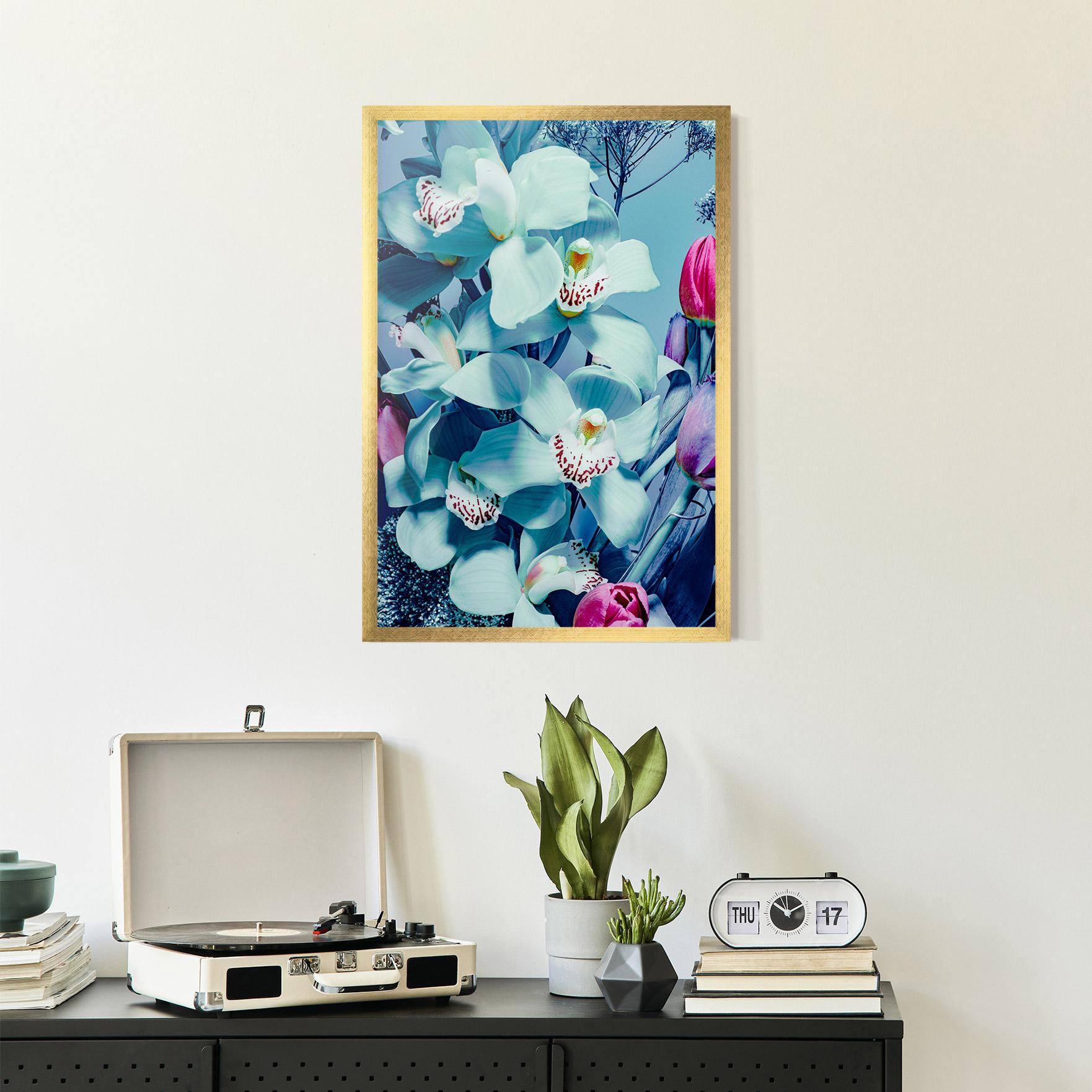 Plakat w Ramie Light Blue Orchids mockup 2