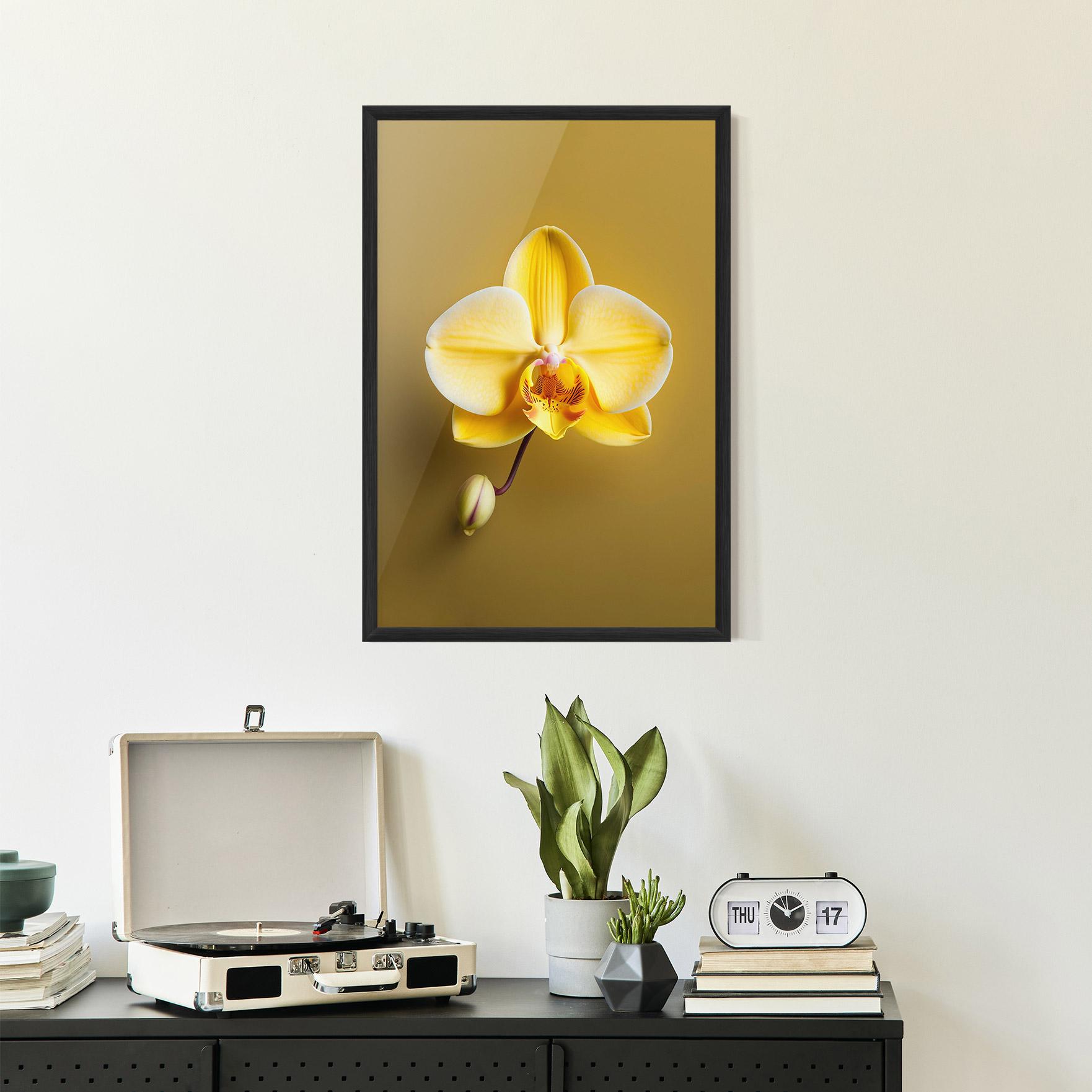 Plakat w Ramie Pastel Yellow Orchid mockup 2