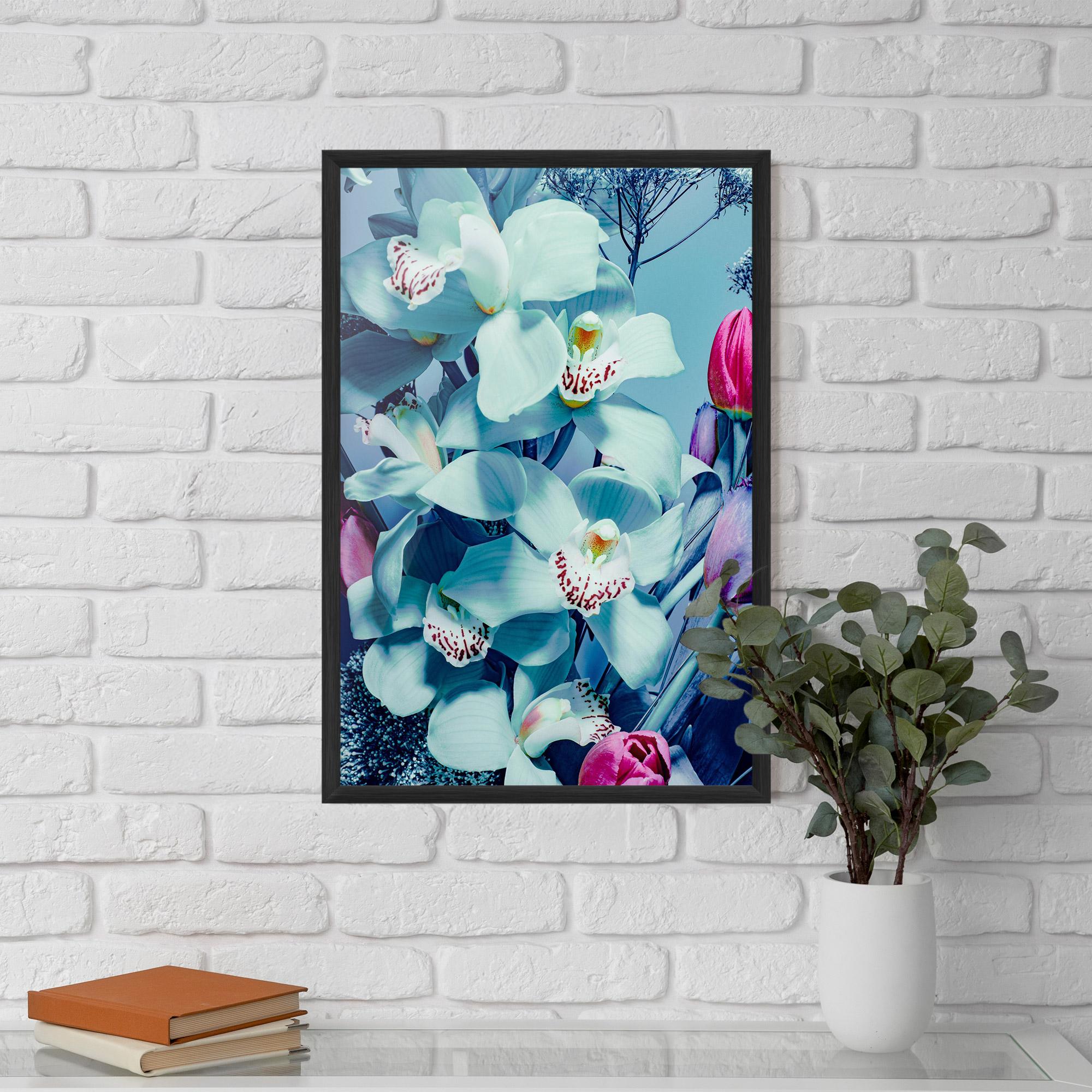 Plakat w Ramie Light Blue Orchids mockup 5