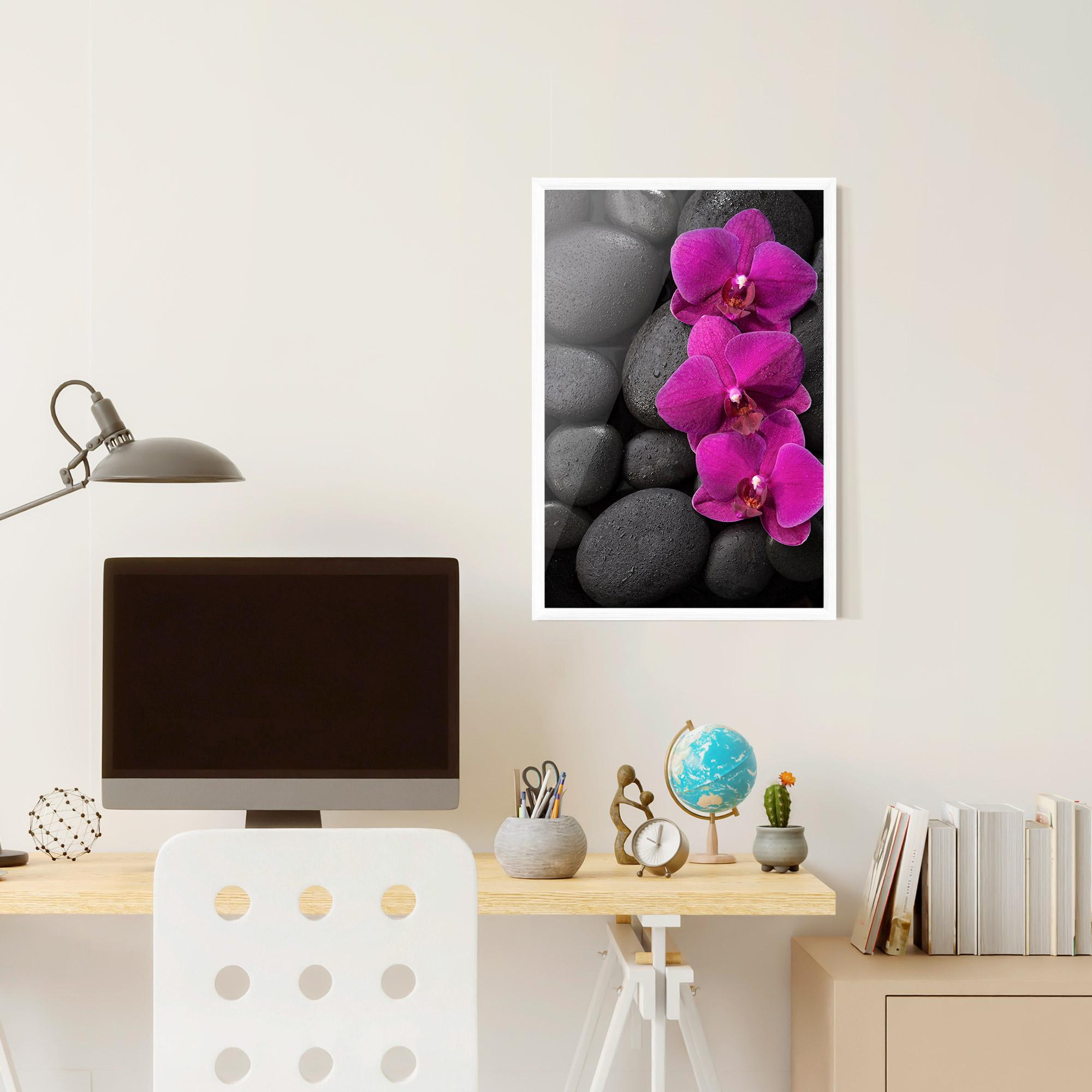 Plakat w Ramie Purple Orchid On Rocks mockup 6