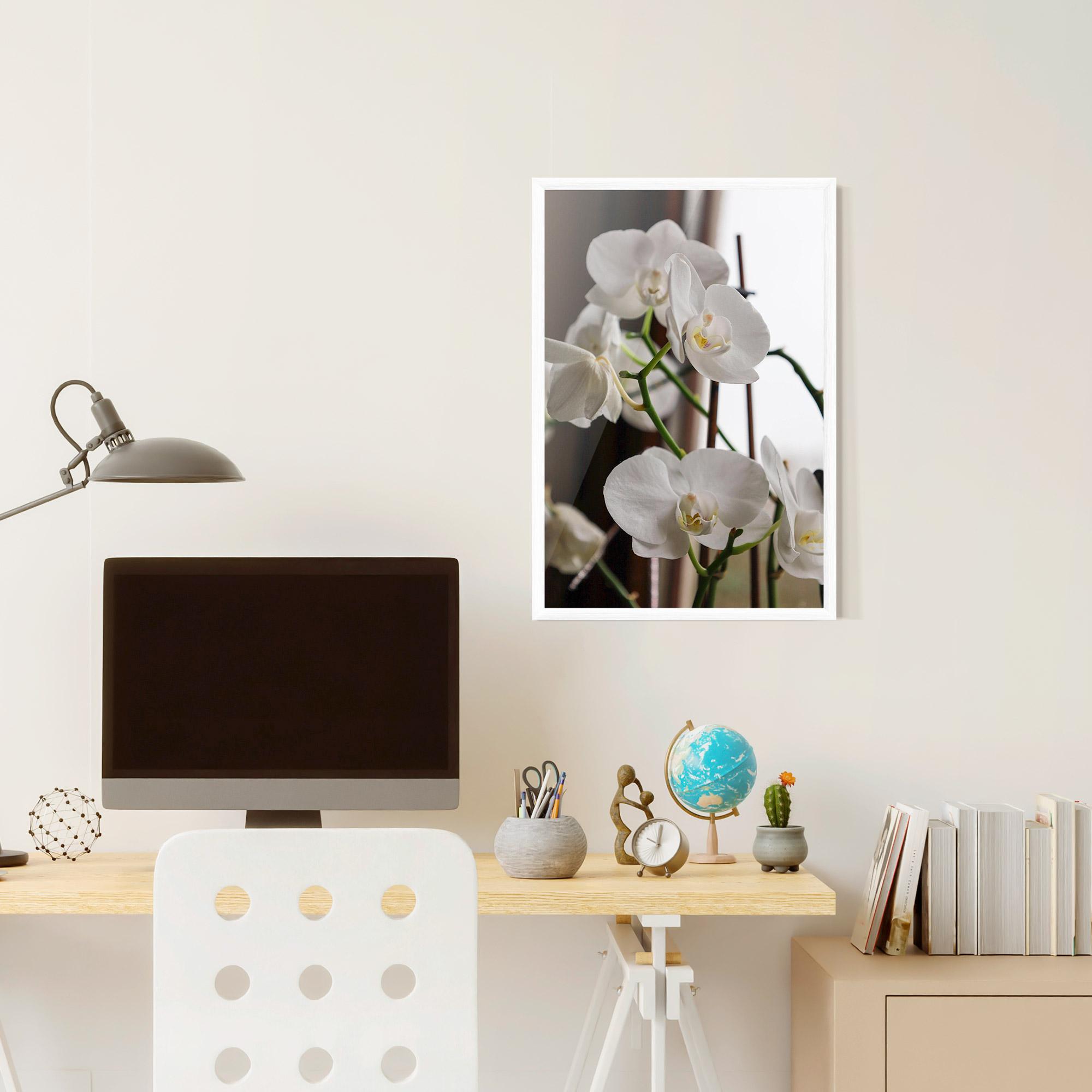 Plakat w Ramie White Orchid Growing mockup 6