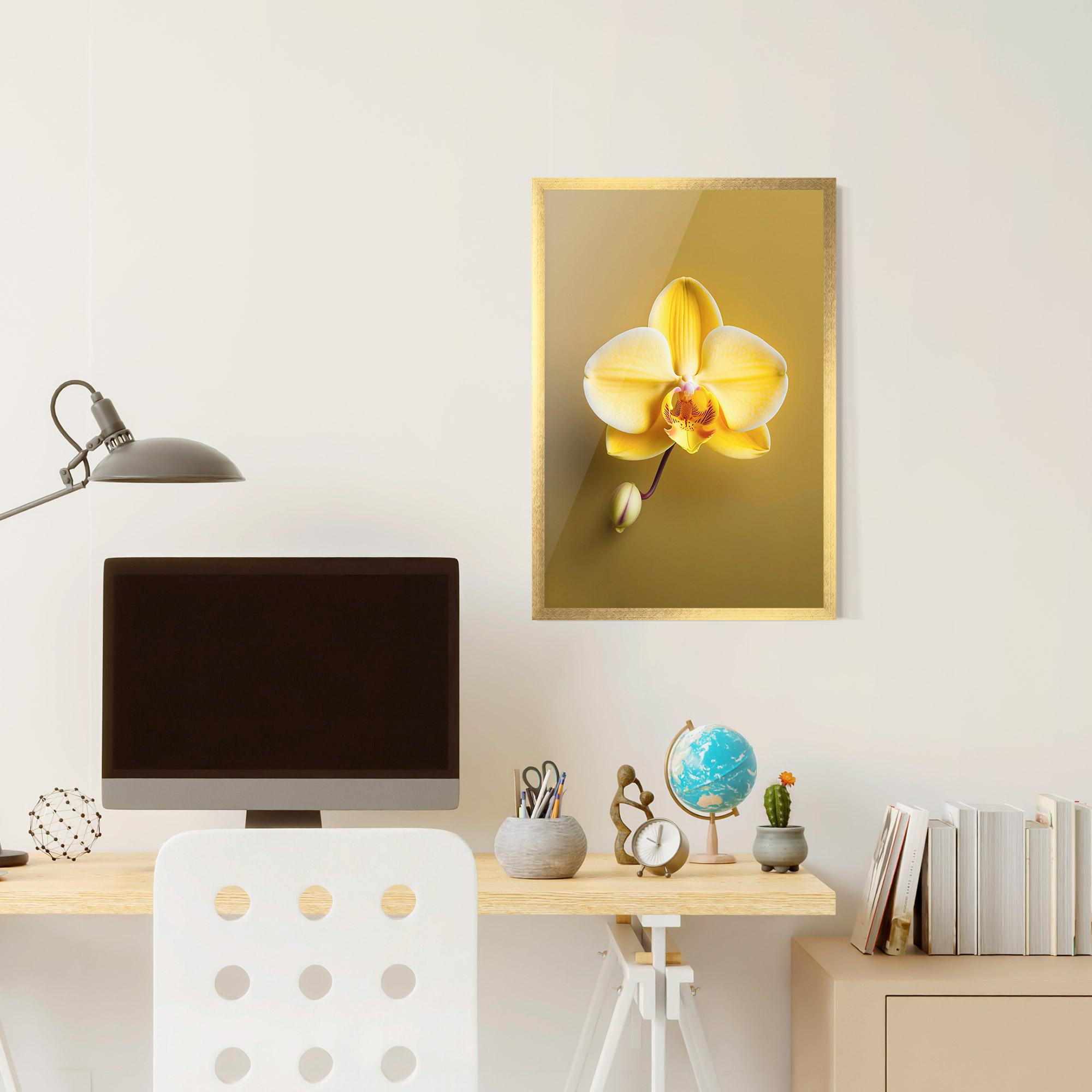 Plakat w Ramie Pastel Yellow Orchid mockup 6