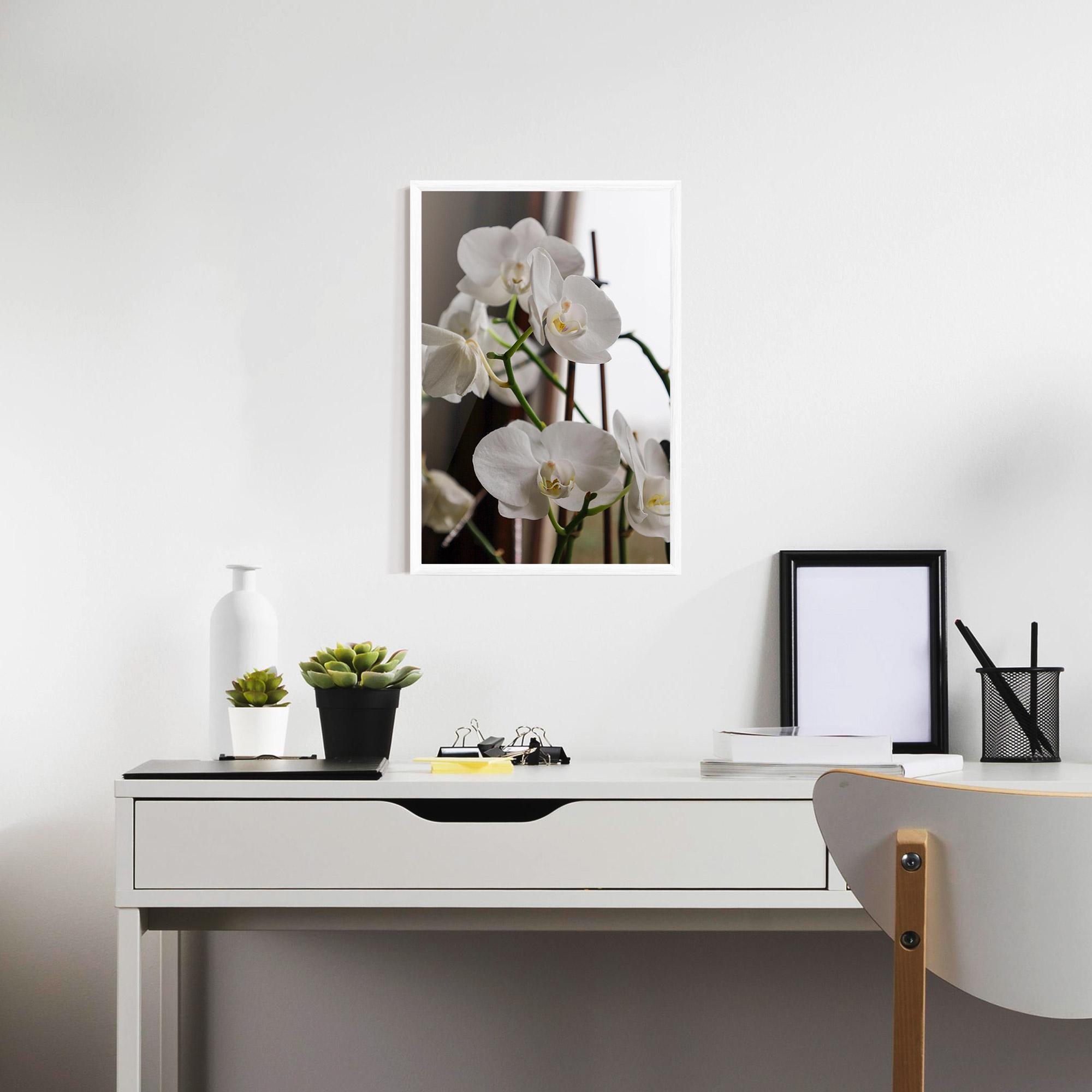 Plakat w Ramie White Orchid Growing mockup 7