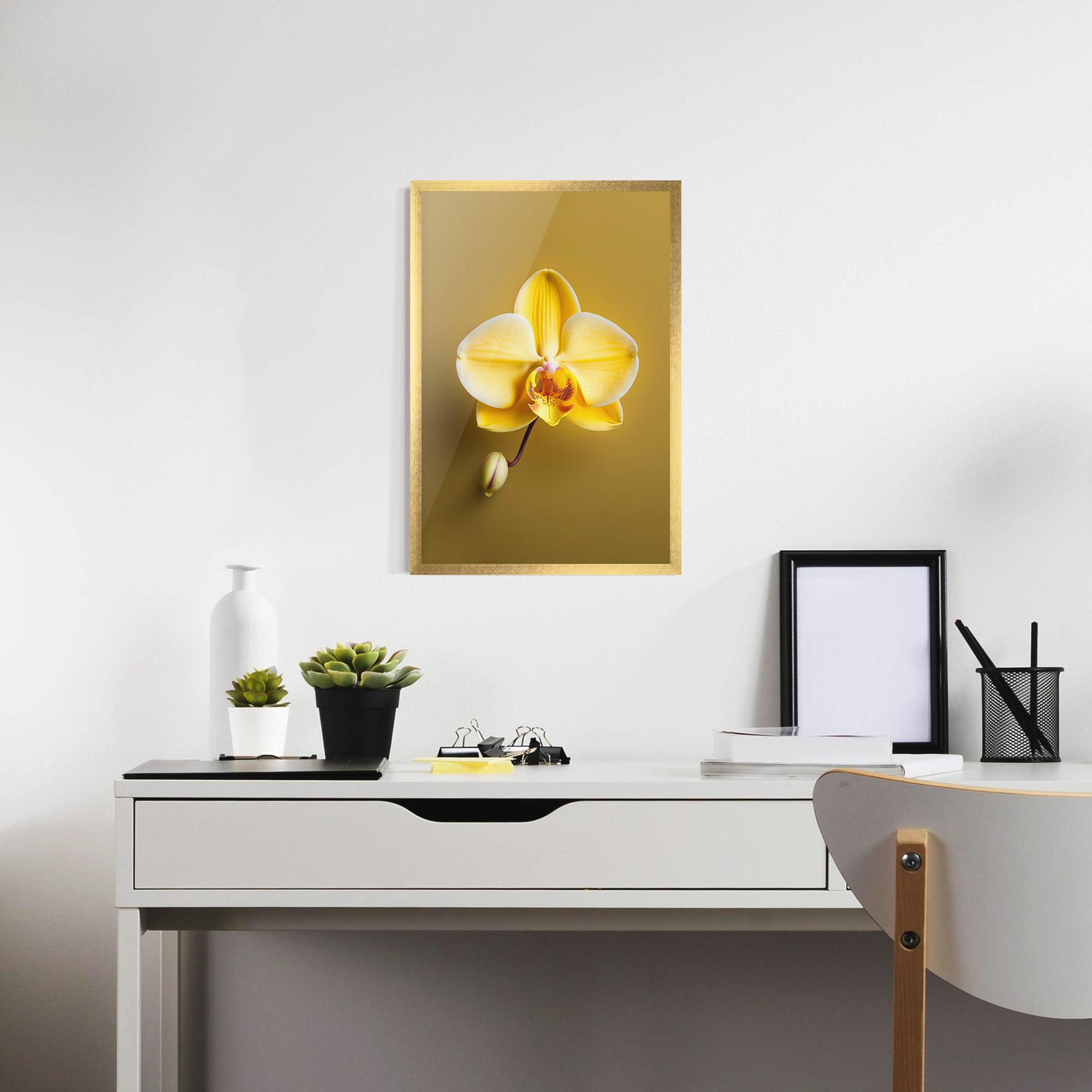 Plakat w Ramie Pastel Yellow Orchid mockup 7
