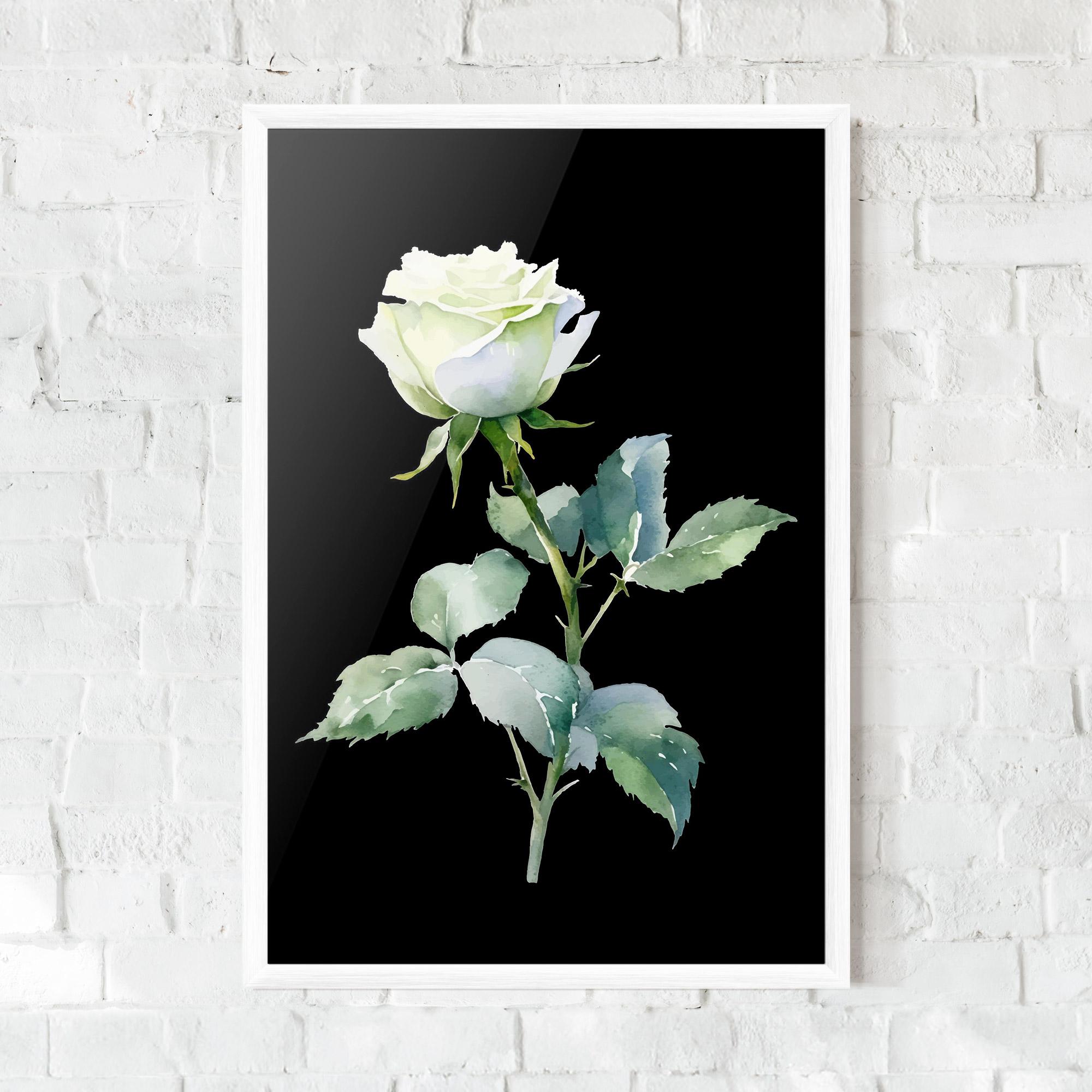Plakat w Ramie White Rose mockup 0