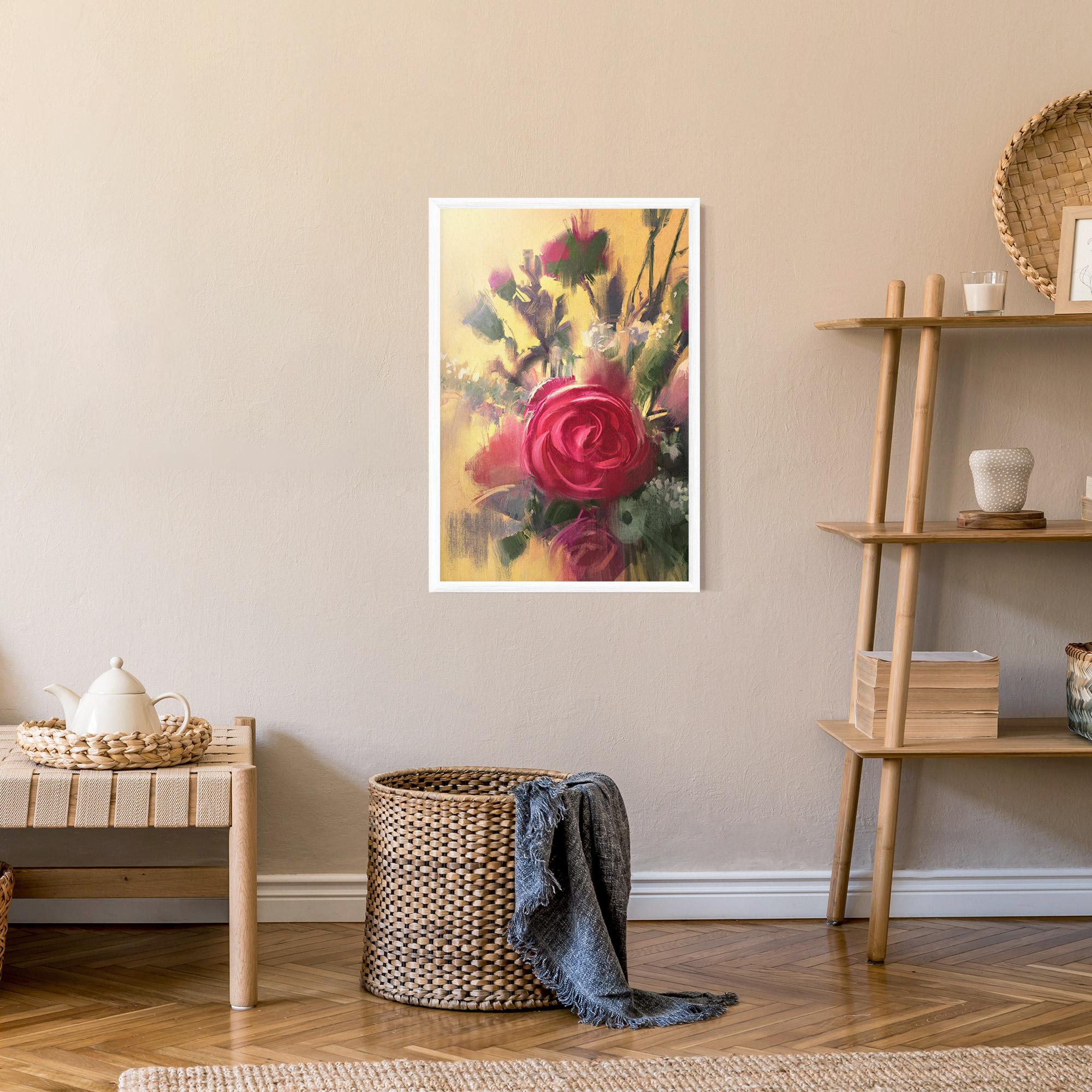 Plakat w Ramie Pink Rose Painting mockup 9
