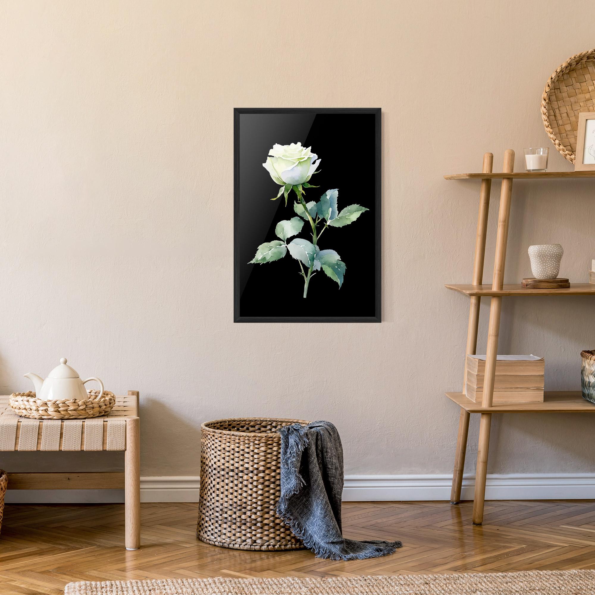 Plakat w Ramie White Rose mockup 9