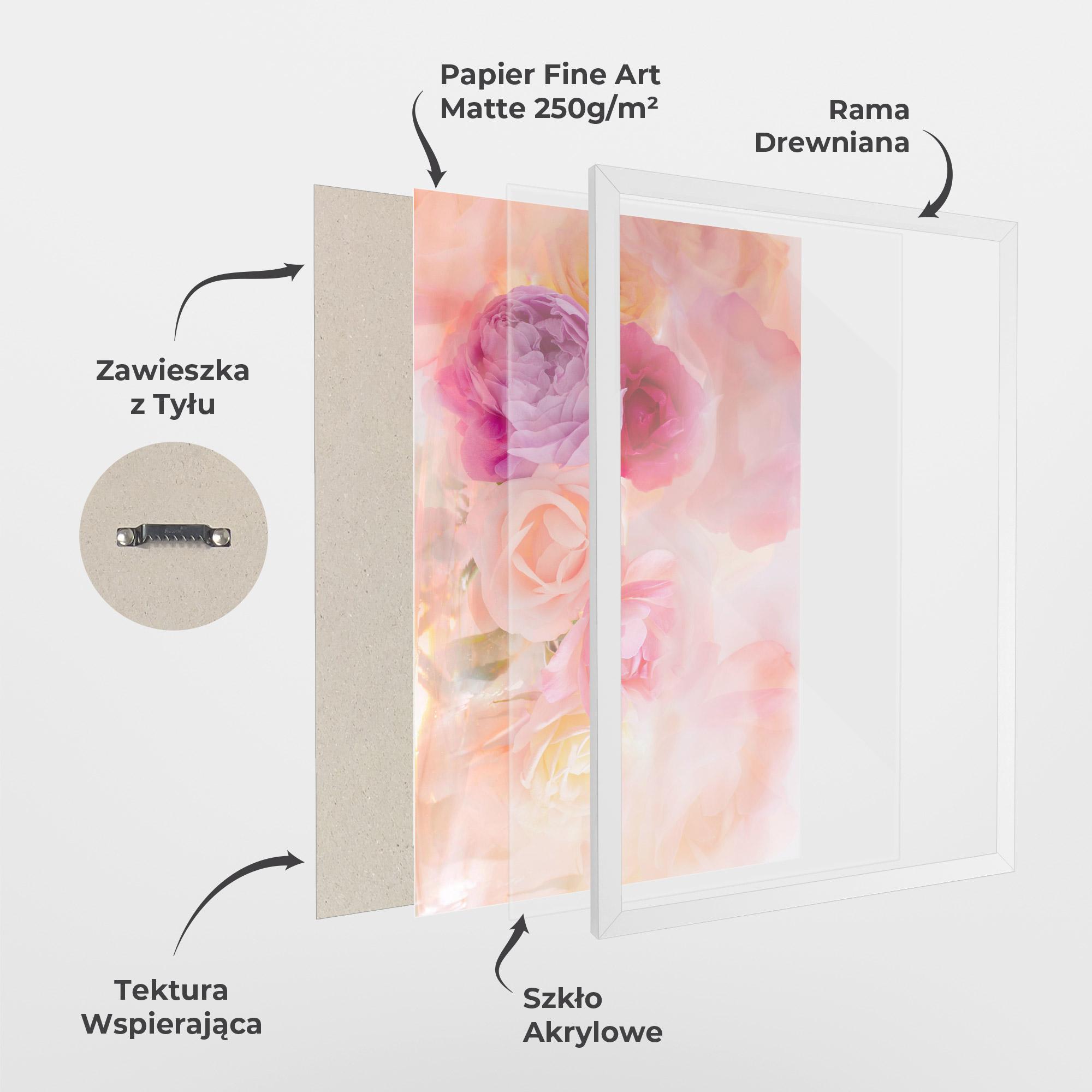 Plakat w Ramie Pastel Color Roses mockup 1