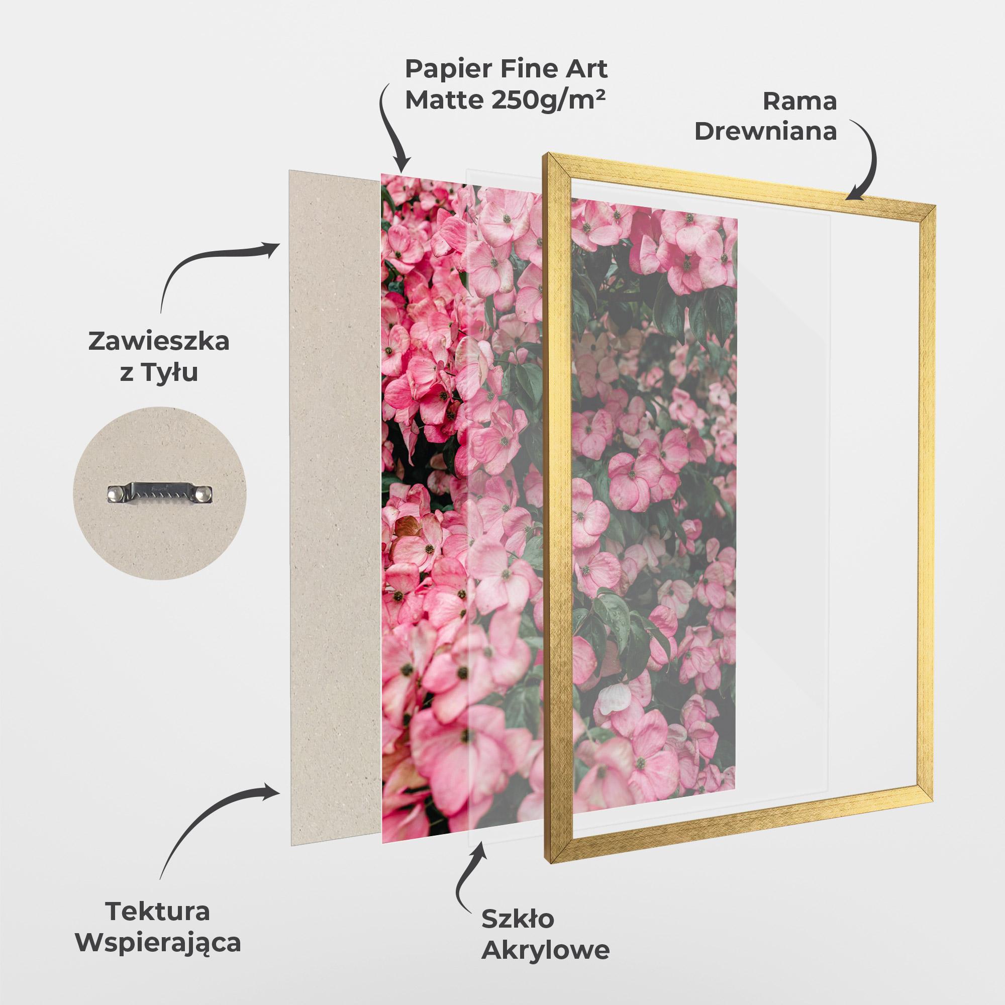 Plakat w Ramie Pink Rose Flower Tree mockup 1