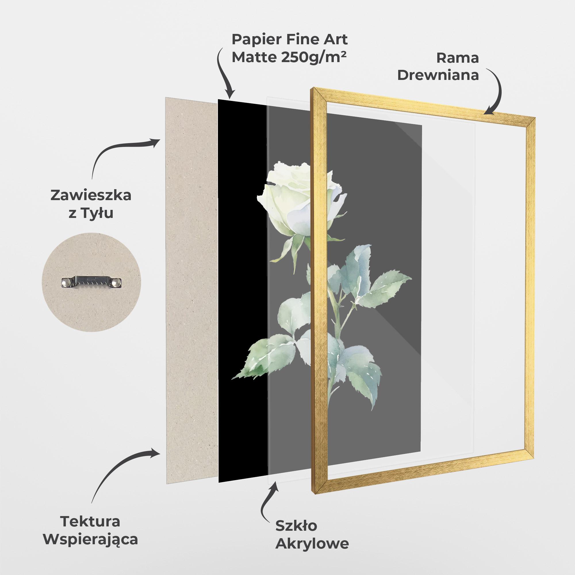 Plakat w Ramie White Rose mockup 1