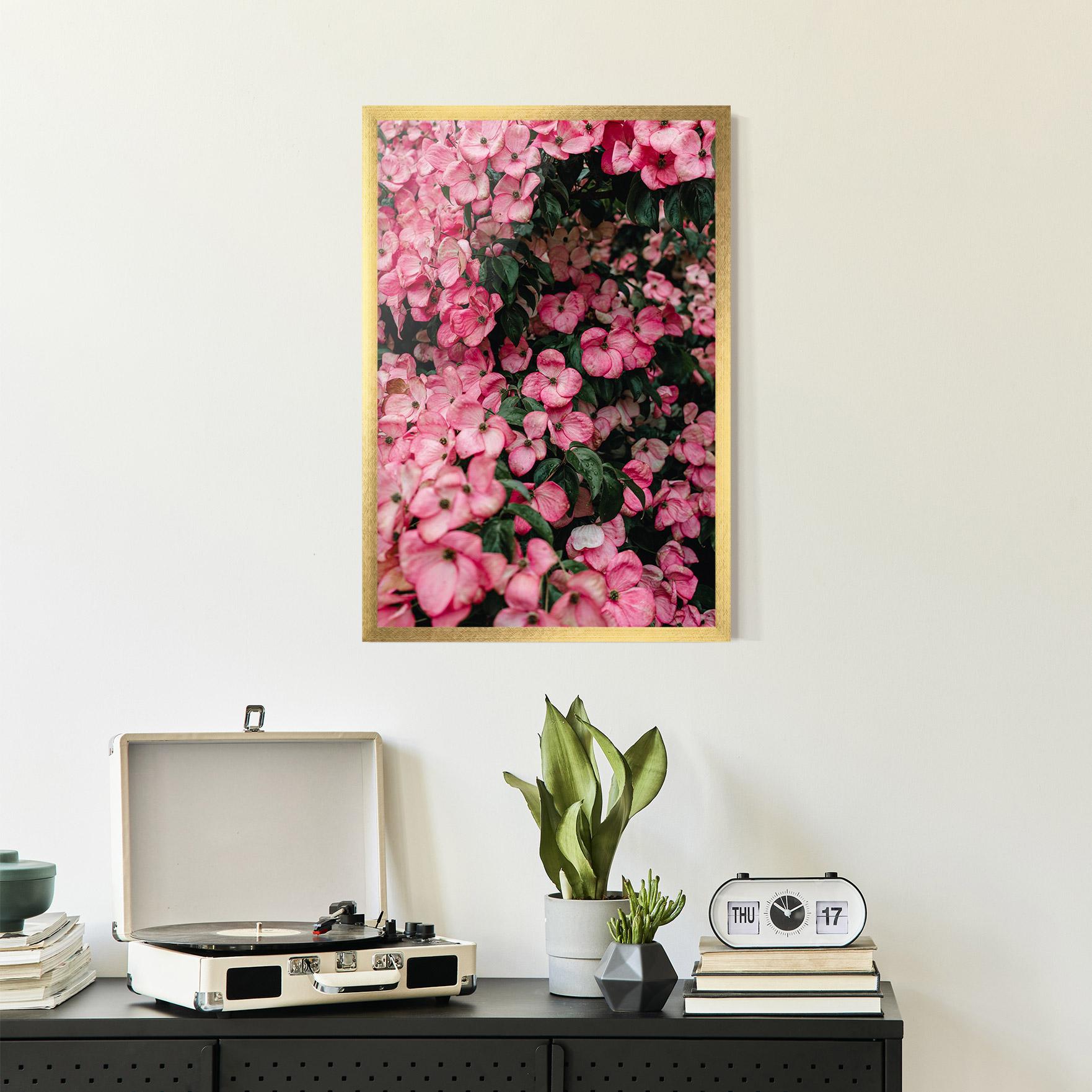 Plakat w Ramie Pink Rose Flower Tree mockup 2