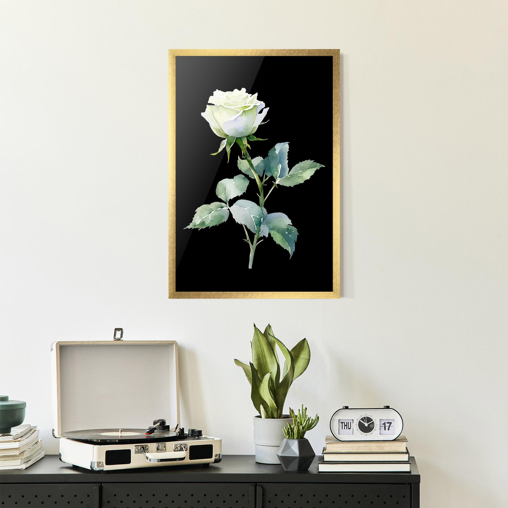 Plakat w Ramie White Rose mockup 2