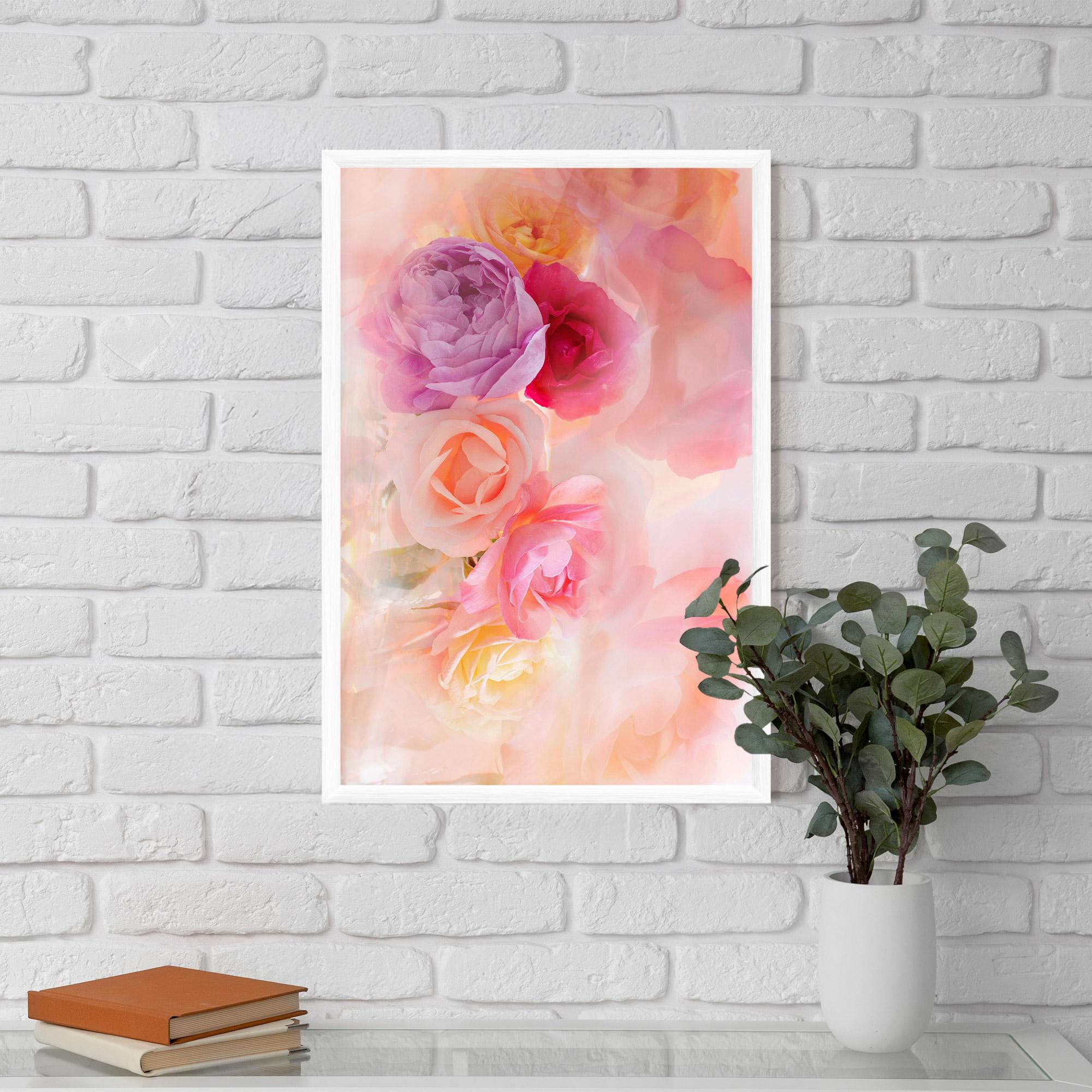 Plakat w Ramie Pastel Color Roses mockup 5