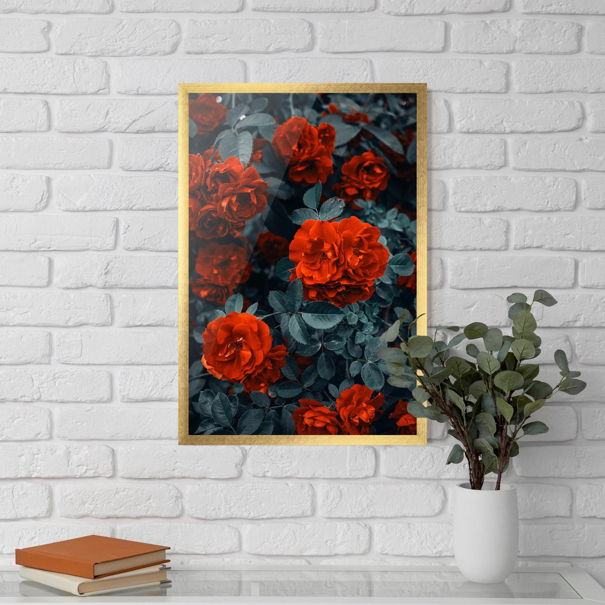Plakat w Ramie Bright Red Rose mockup 5