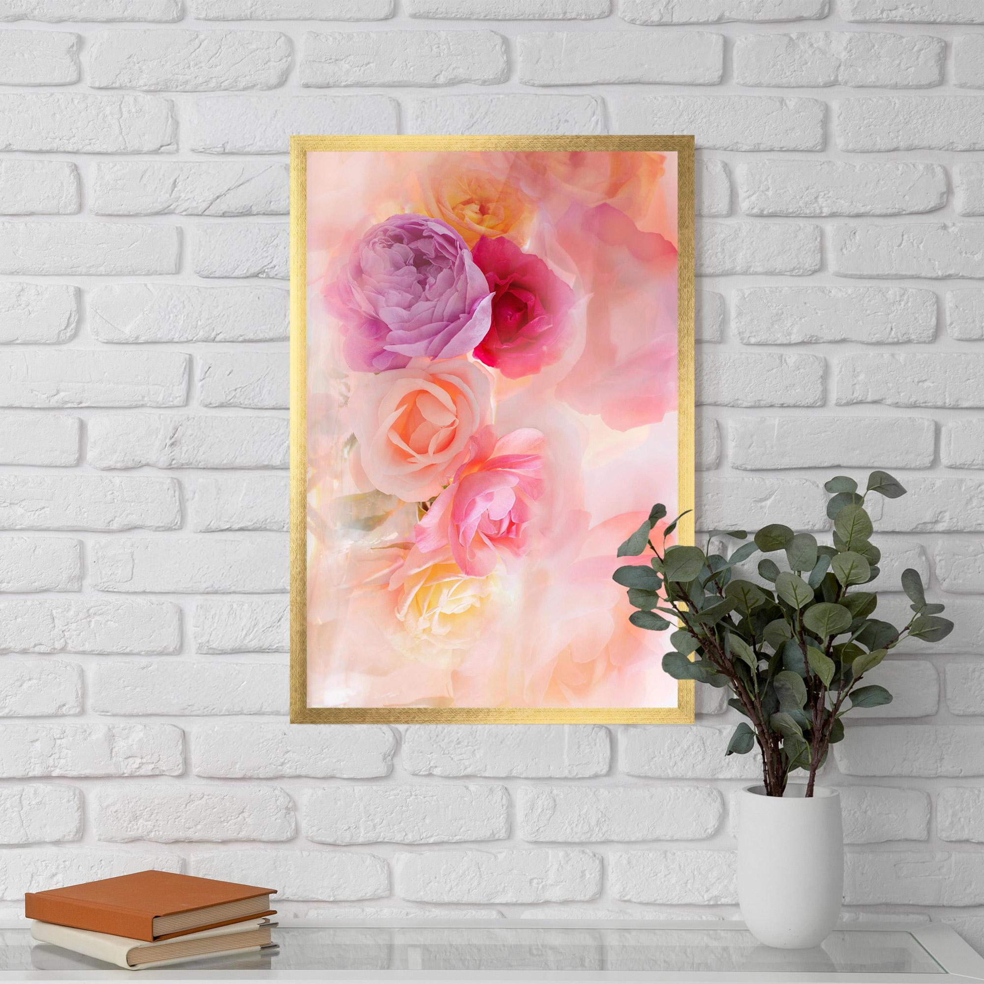 Plakat w Ramie Pastel Color Roses mockup 5