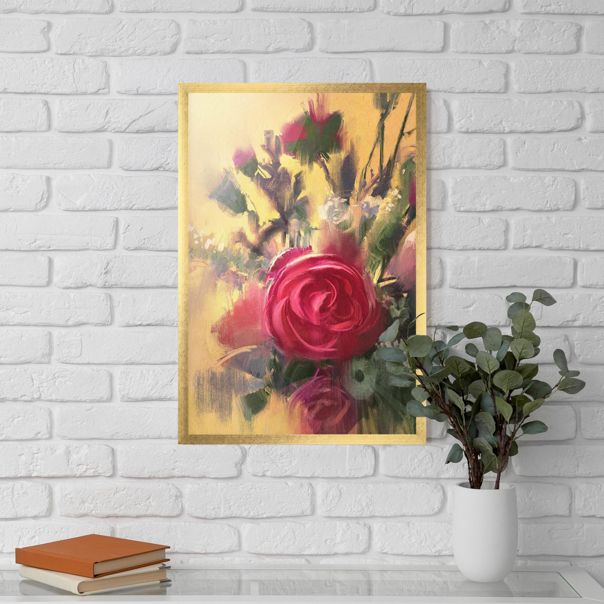 Plakat w Ramie Pink Rose Painting mockup 5