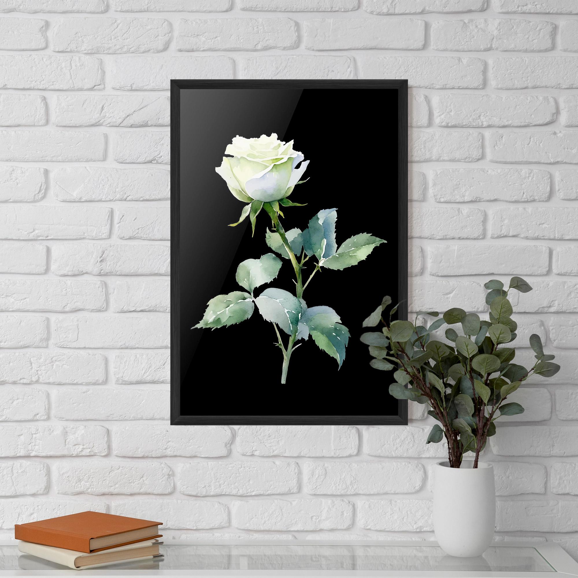 Plakat w Ramie White Rose mockup 5