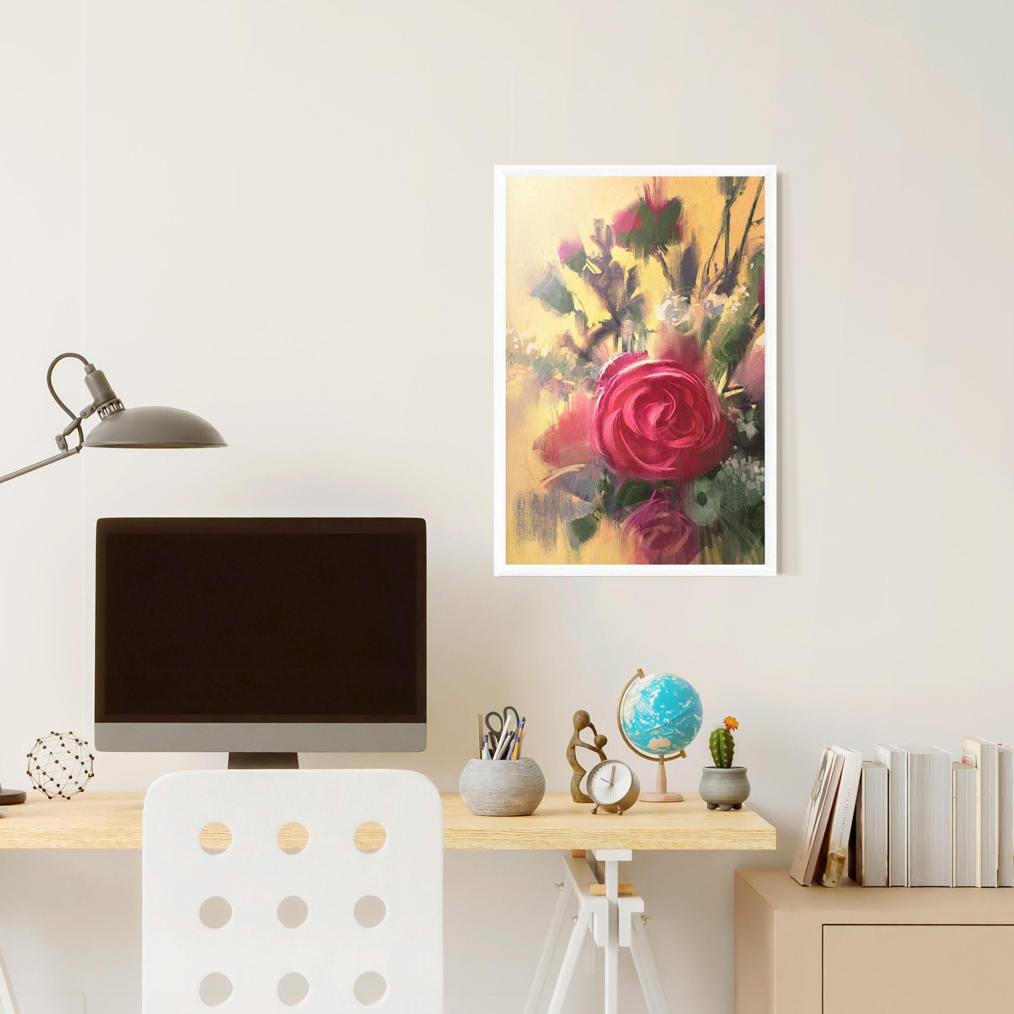 Plakat w Ramie Pink Rose Painting mockup 6