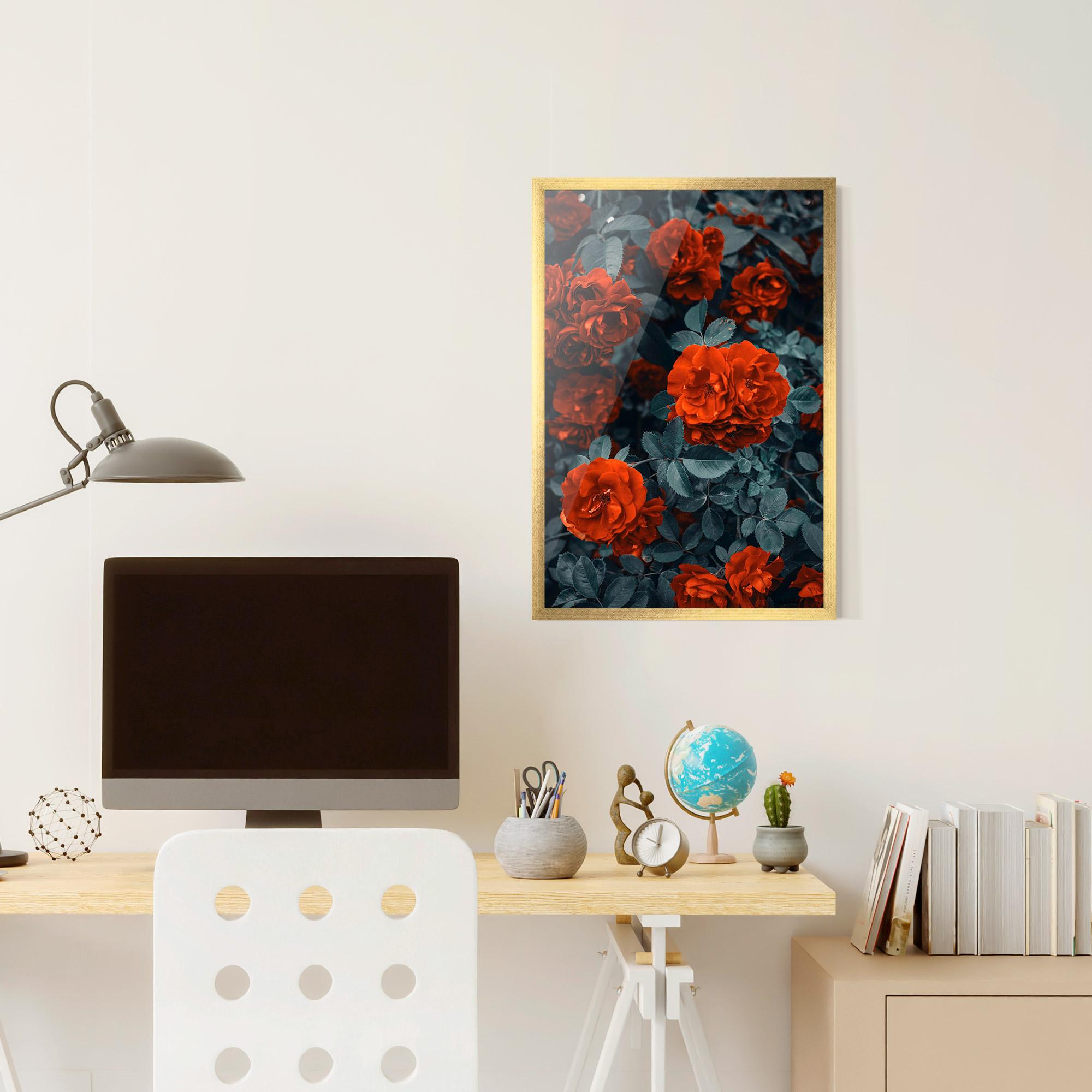 Plakat w Ramie Bright Red Rose mockup 6