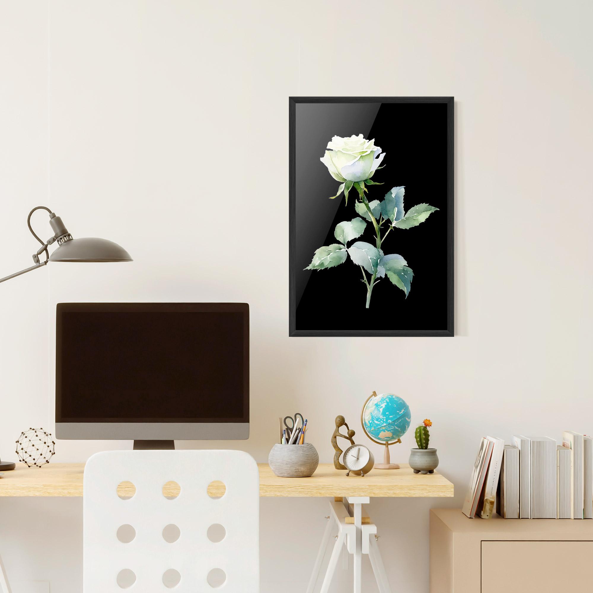 Plakat w Ramie White Rose mockup 6