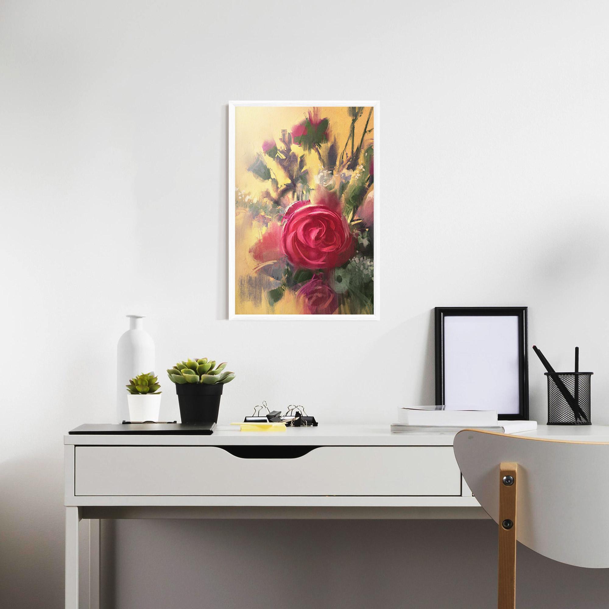 Plakat w Ramie Pink Rose Painting mockup 7