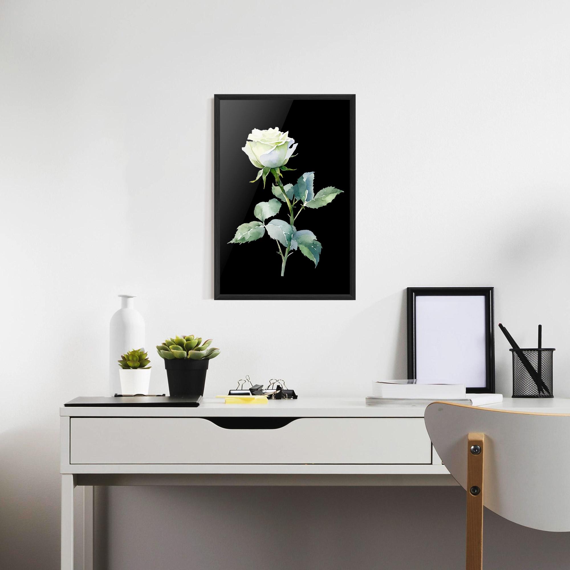 Plakat w Ramie White Rose mockup 7