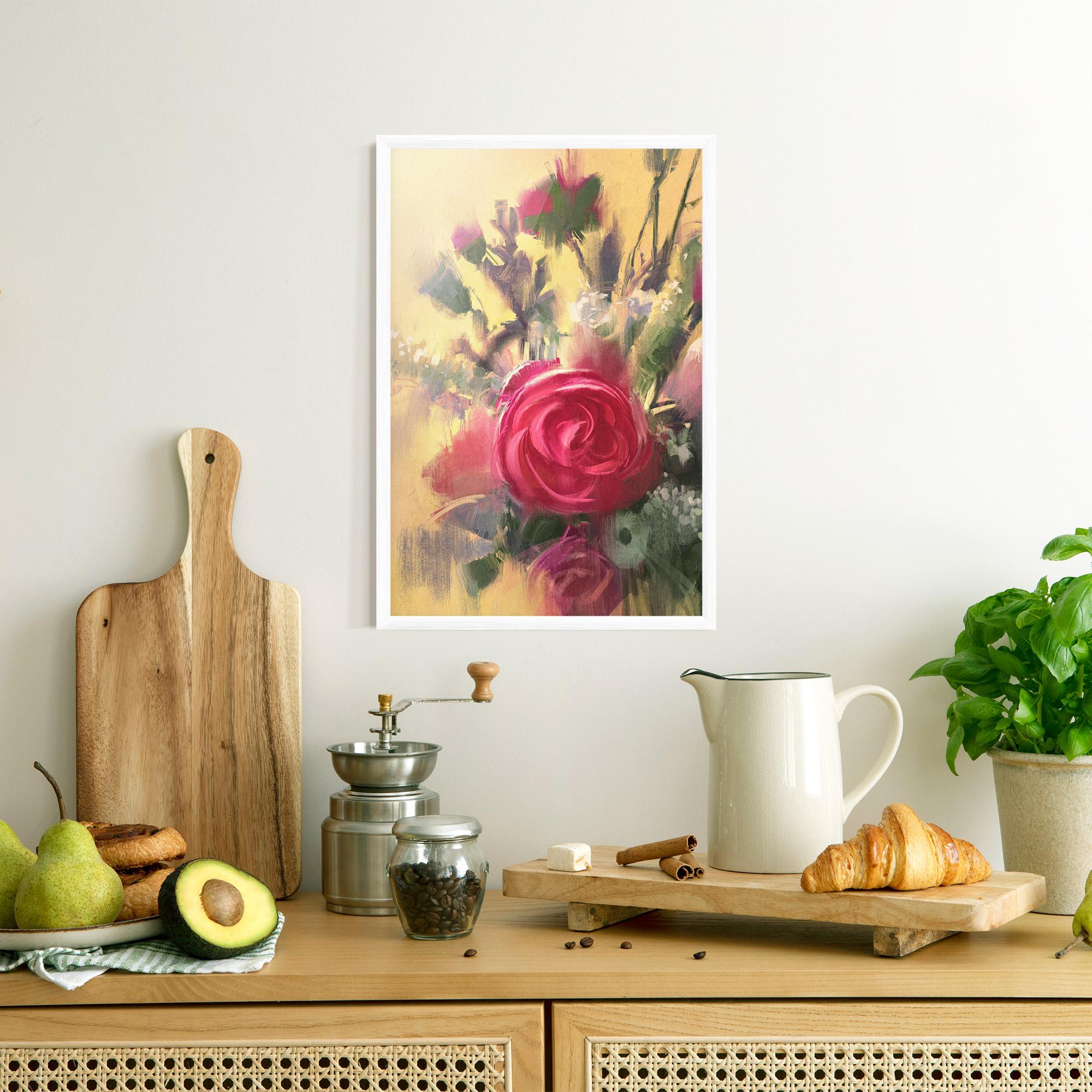 Plakat w Ramie Pink Rose Painting mockup 8