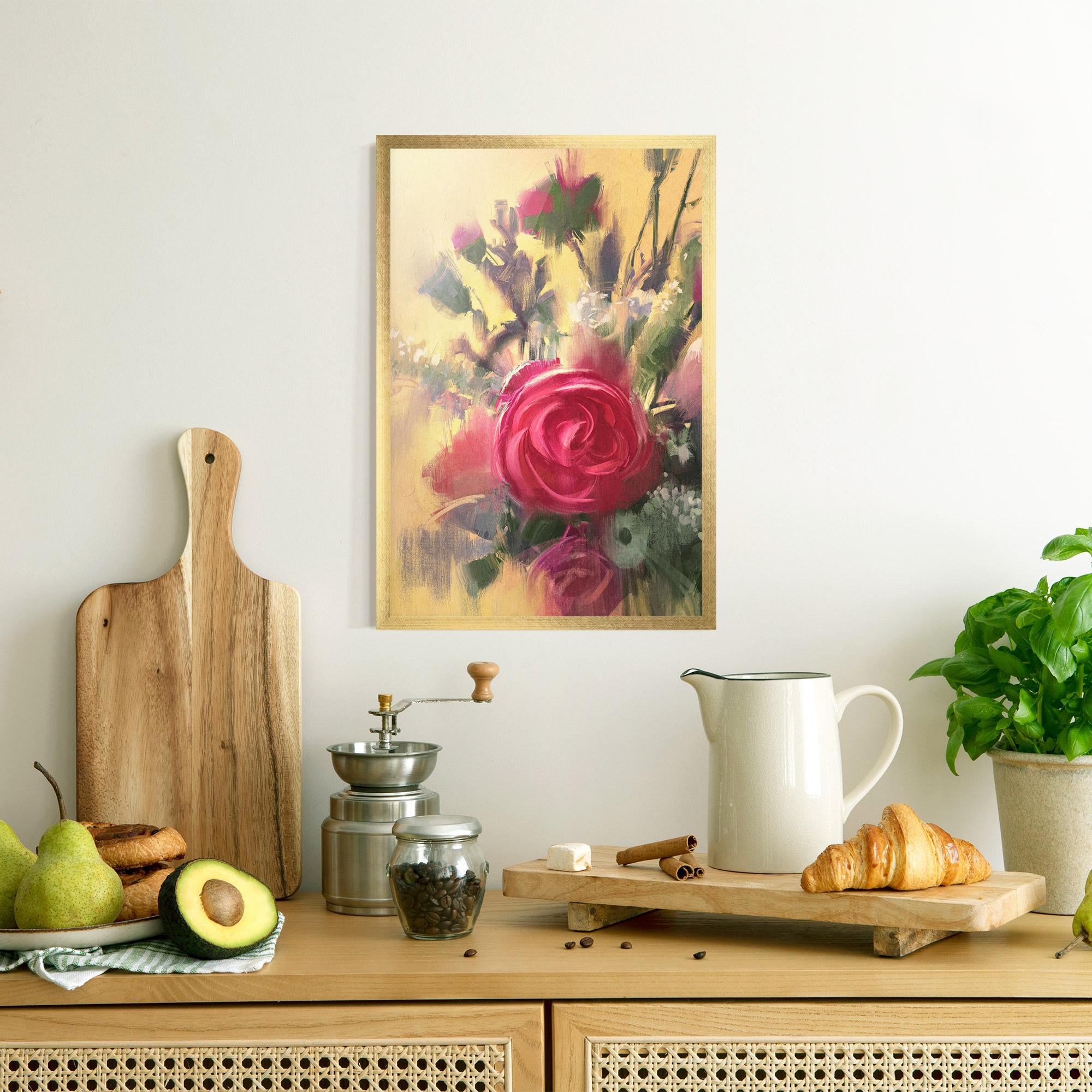 Plakat w Ramie Pink Rose Painting mockup 8