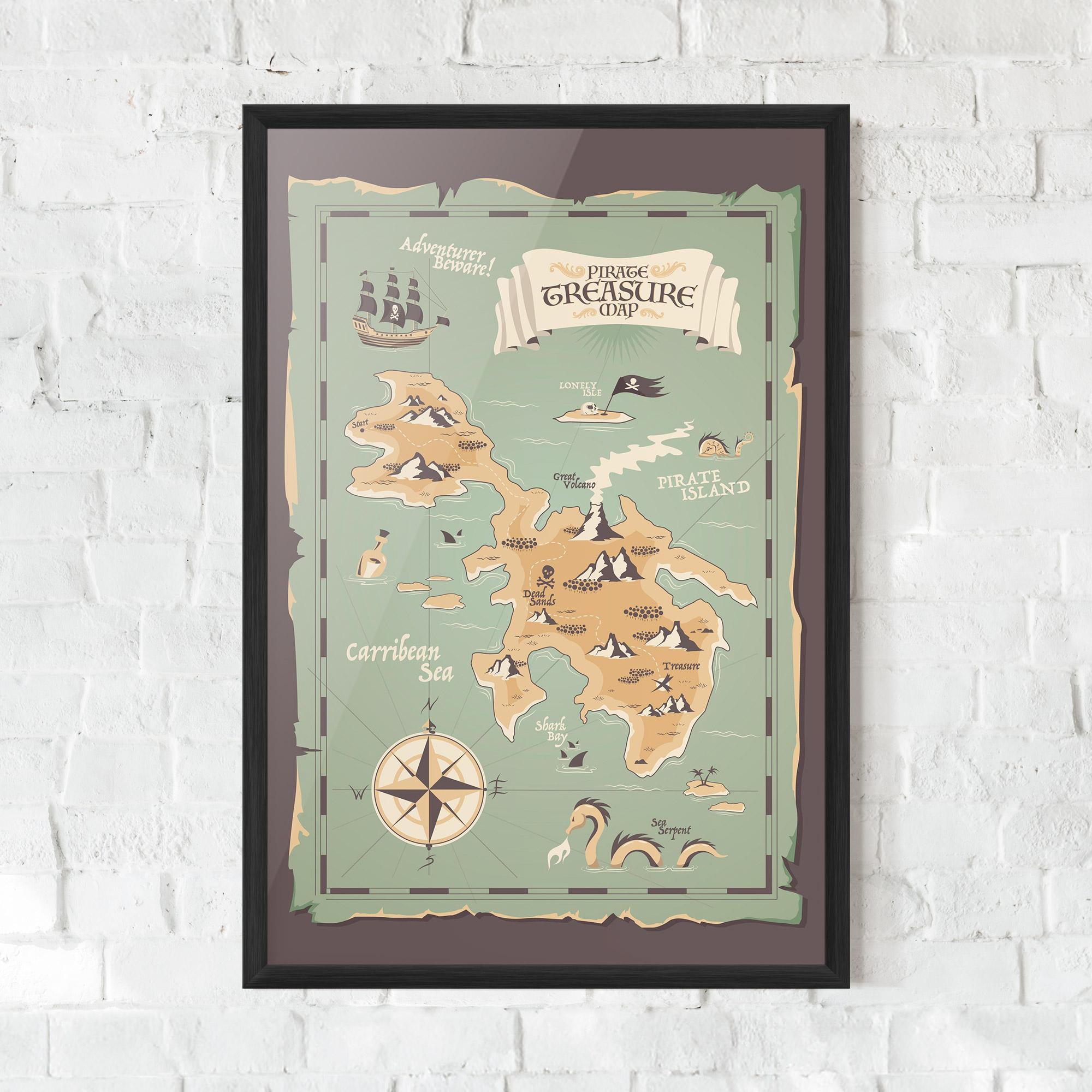 Plakat w Ramie Adventurer Beware mockup 0