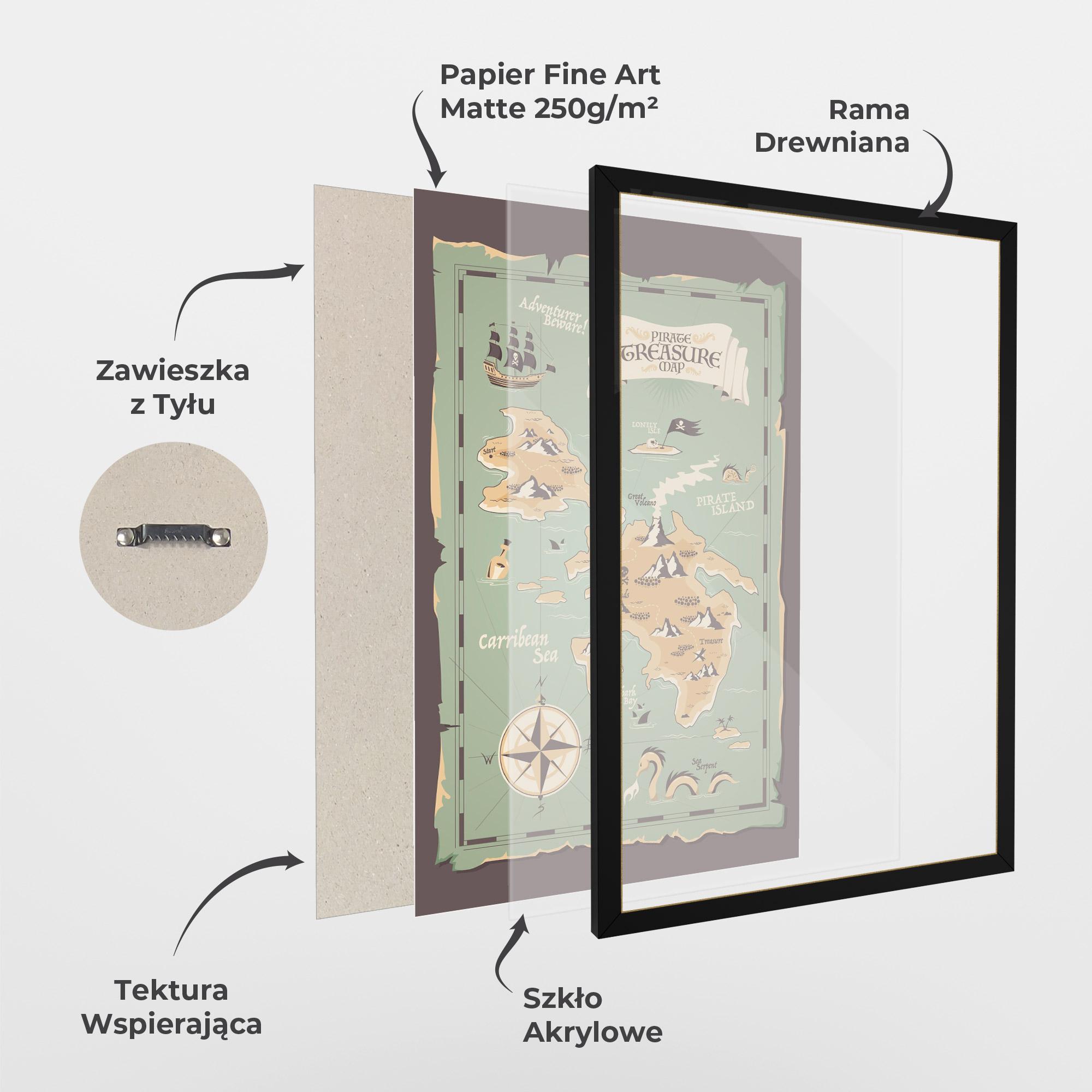 Plakat w Ramie Adventurer Beware mockup 1