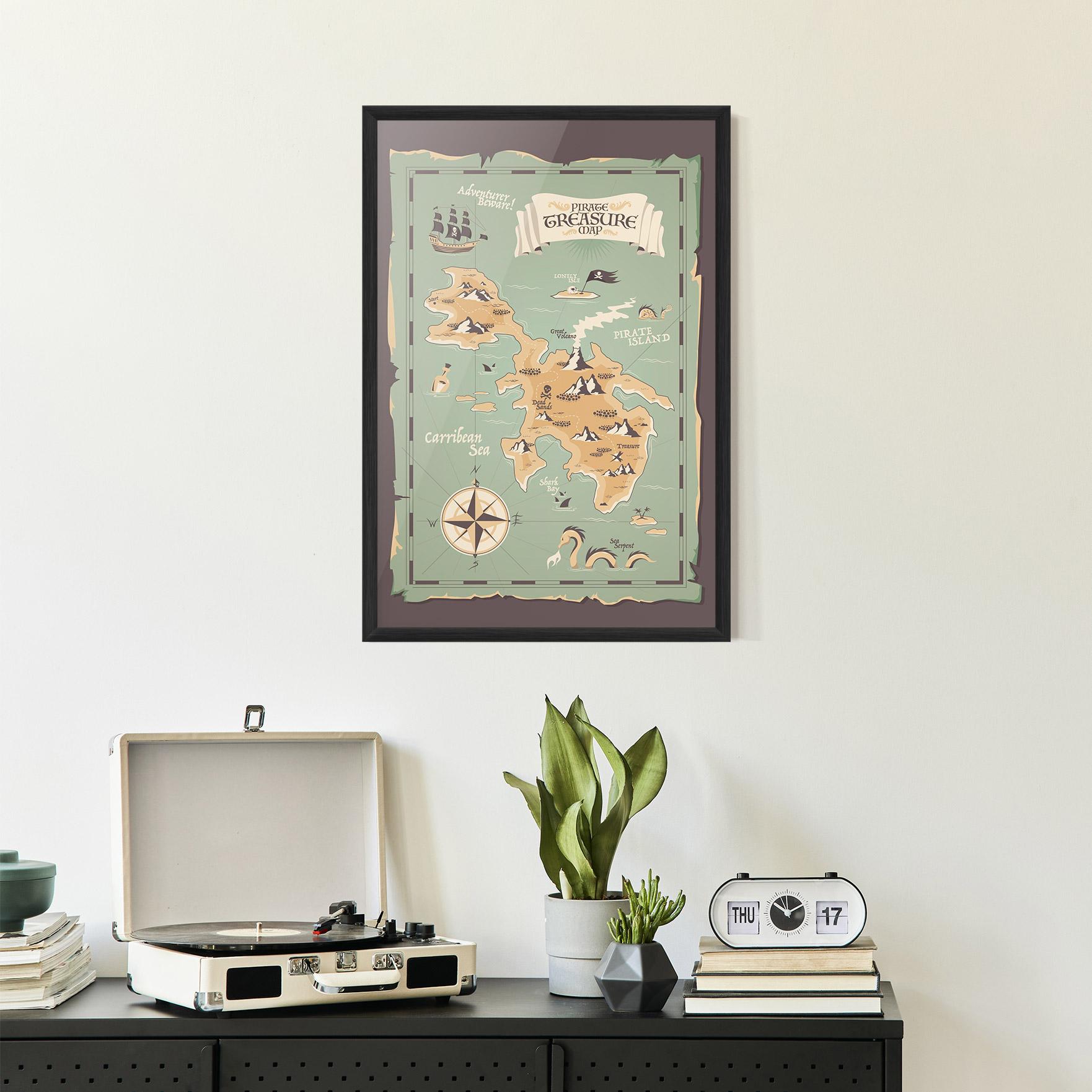 Plakat w Ramie Adventurer Beware mockup 2