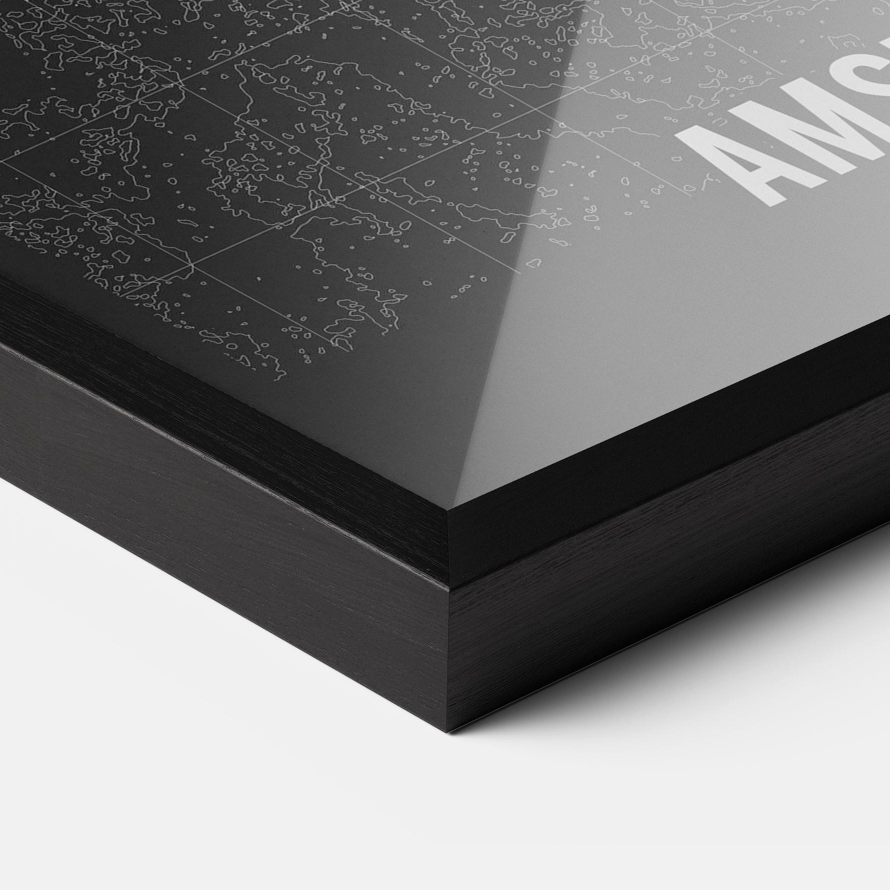 Plakat w Ramie Amsterdam Grey Map mockup 3