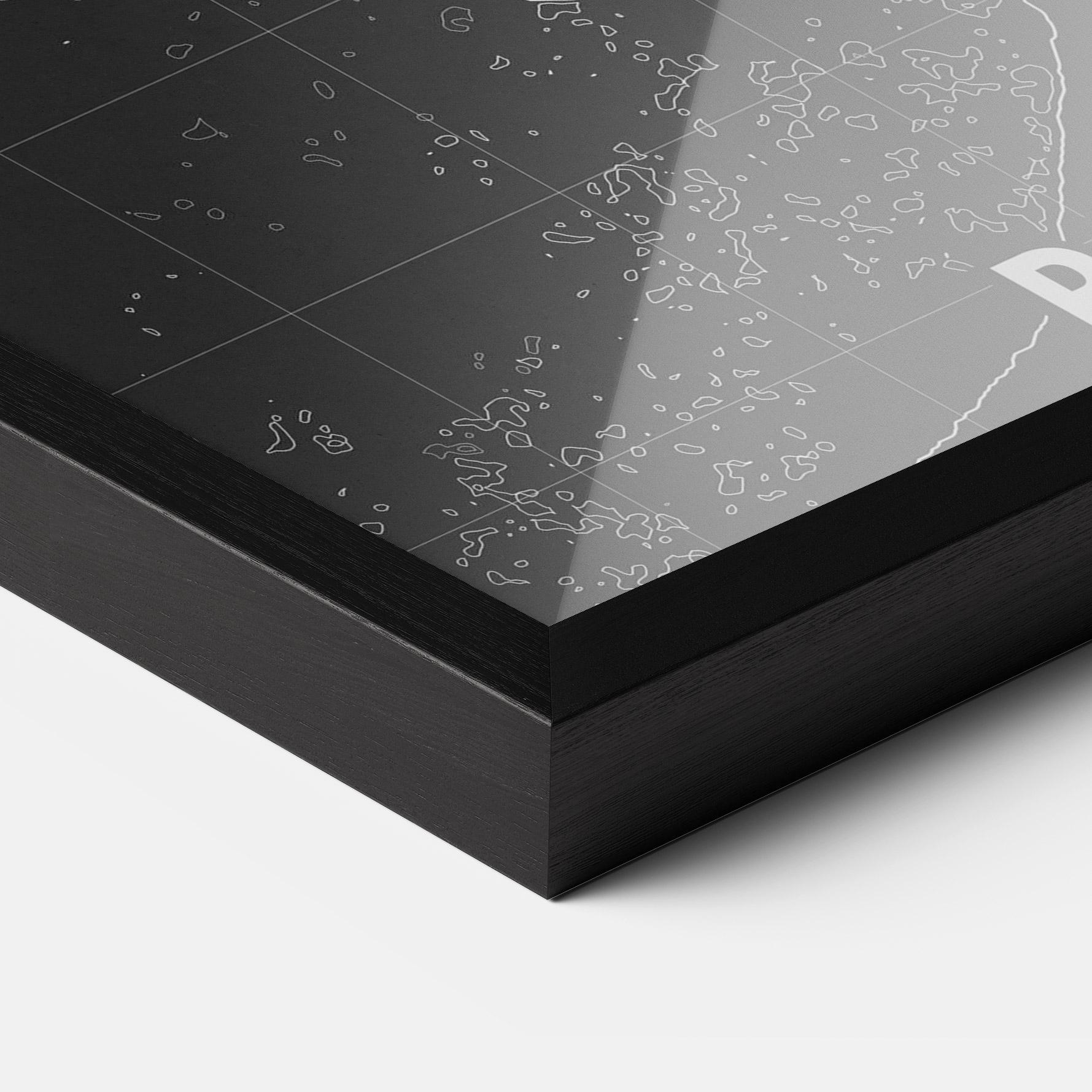 Plakat w Ramie Barcelona Grey Map mockup 3