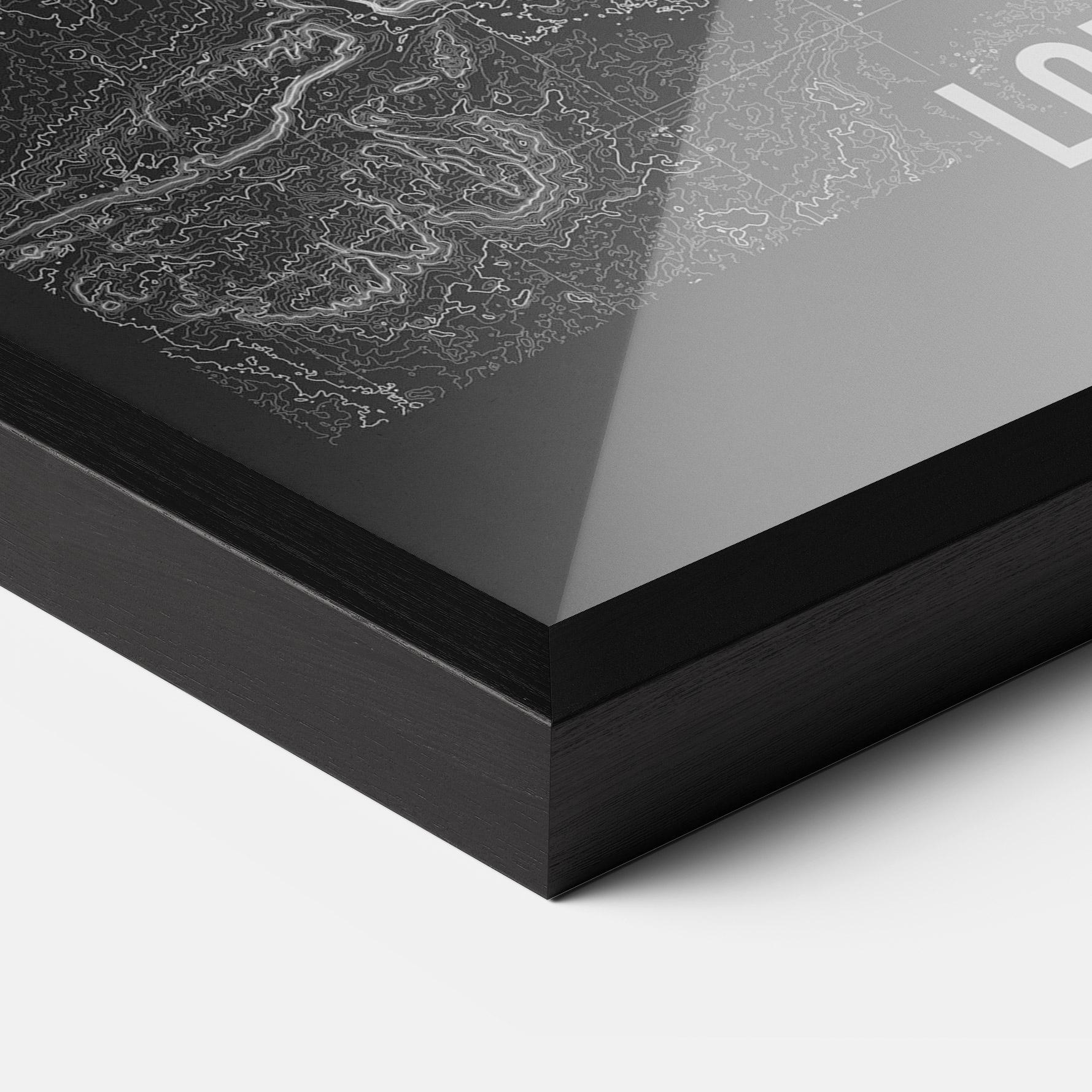 Plakat w Ramie London Grey Map mockup 3