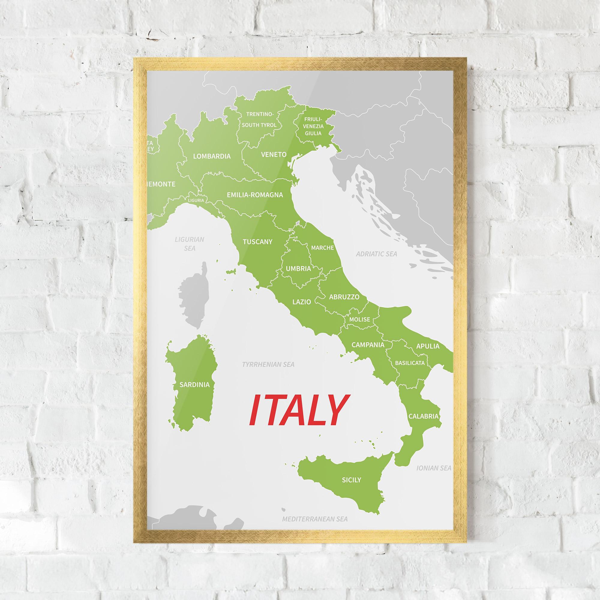 Plakat w Ramie Italy Green Map mockup 0