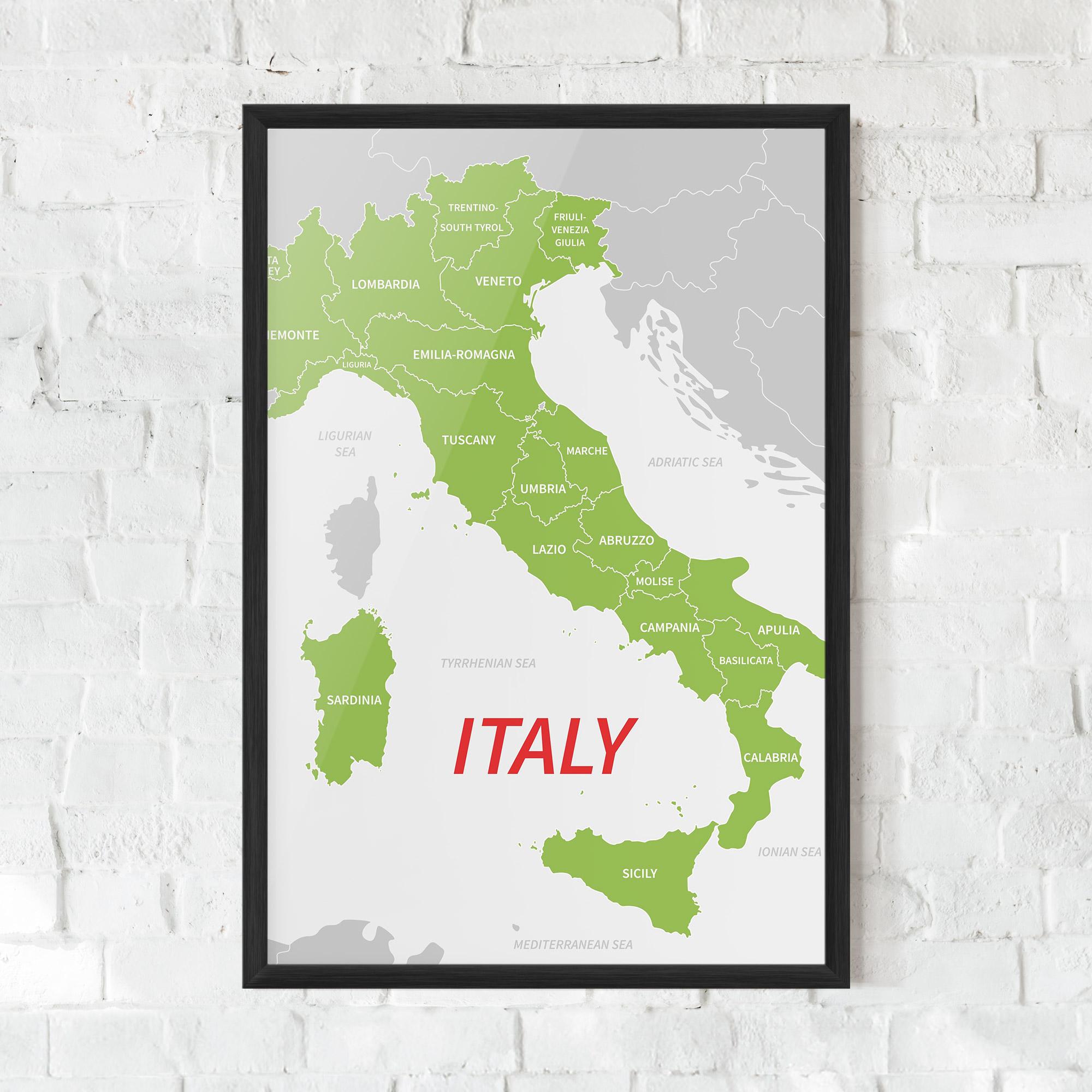 Plakat w Ramie Italy Green Map mockup 0