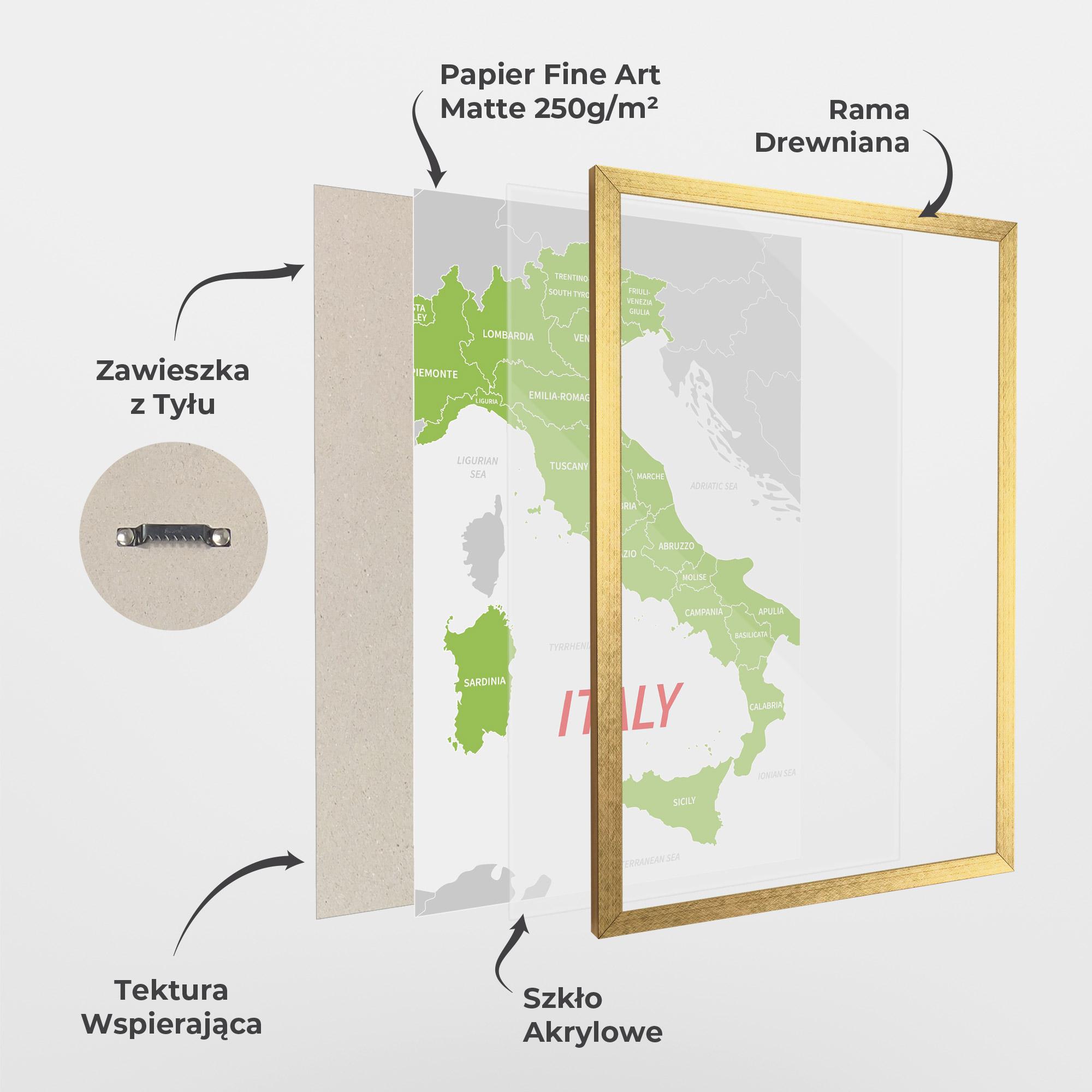 Plakat w Ramie Italy Green Map mockup 1