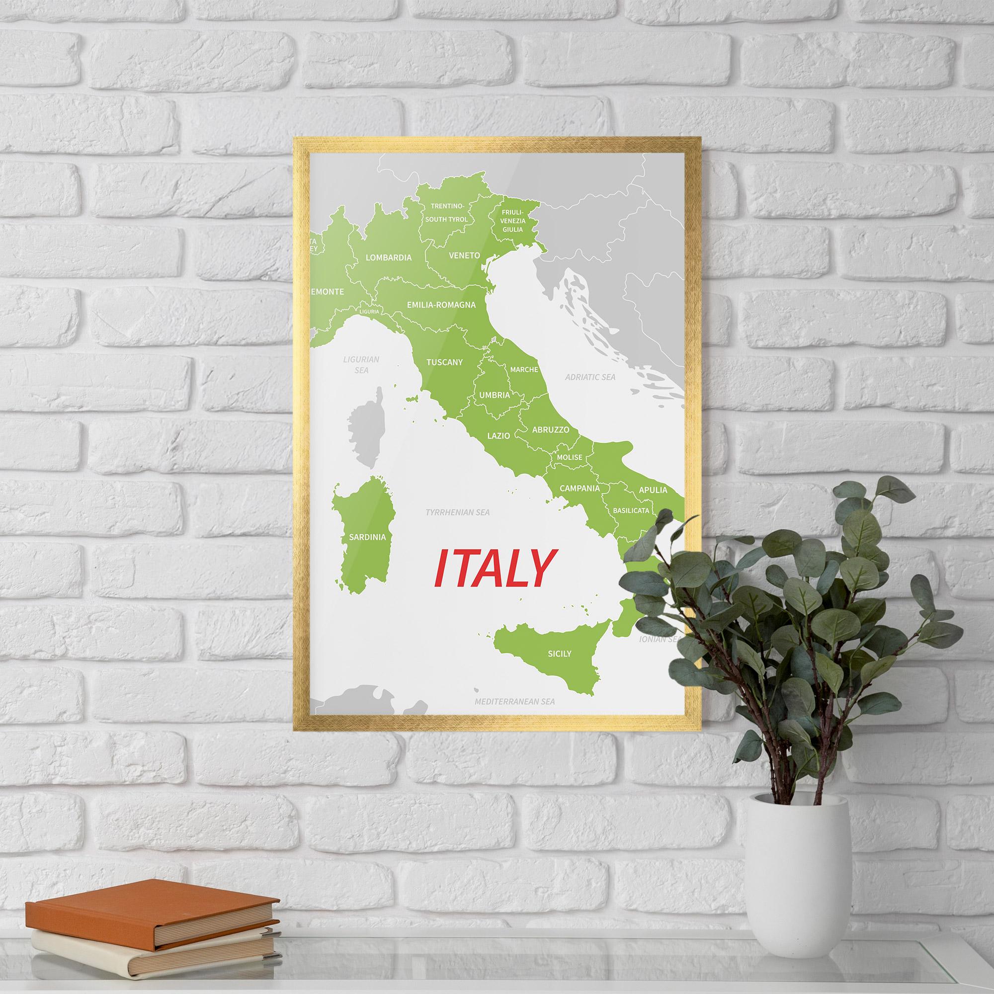 Plakat w Ramie Italy Green Map mockup 5