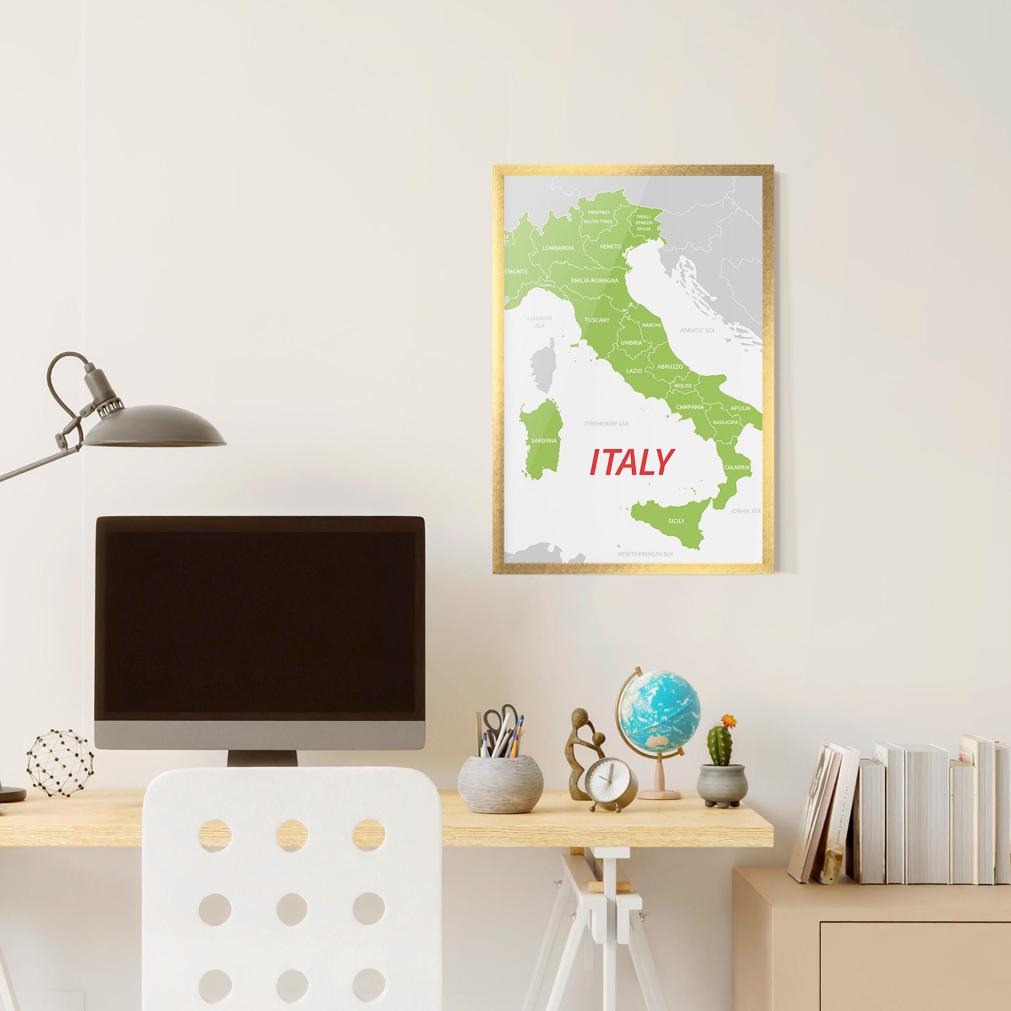 Plakat w Ramie Italy Green Map mockup 6