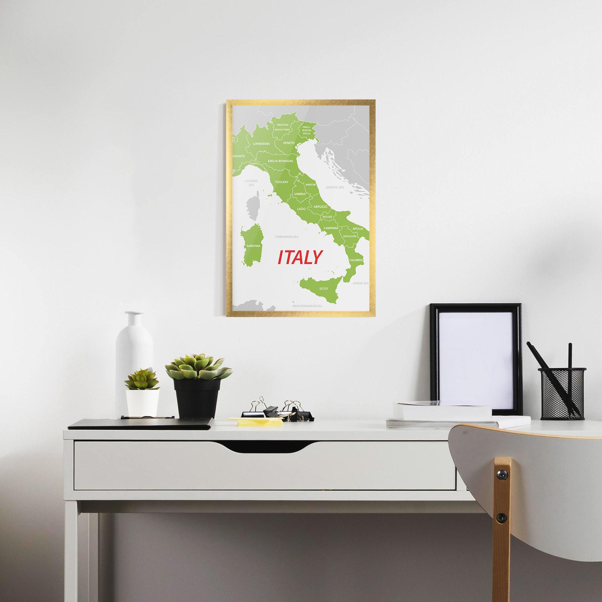 Plakat w Ramie Italy Green Map mockup 7