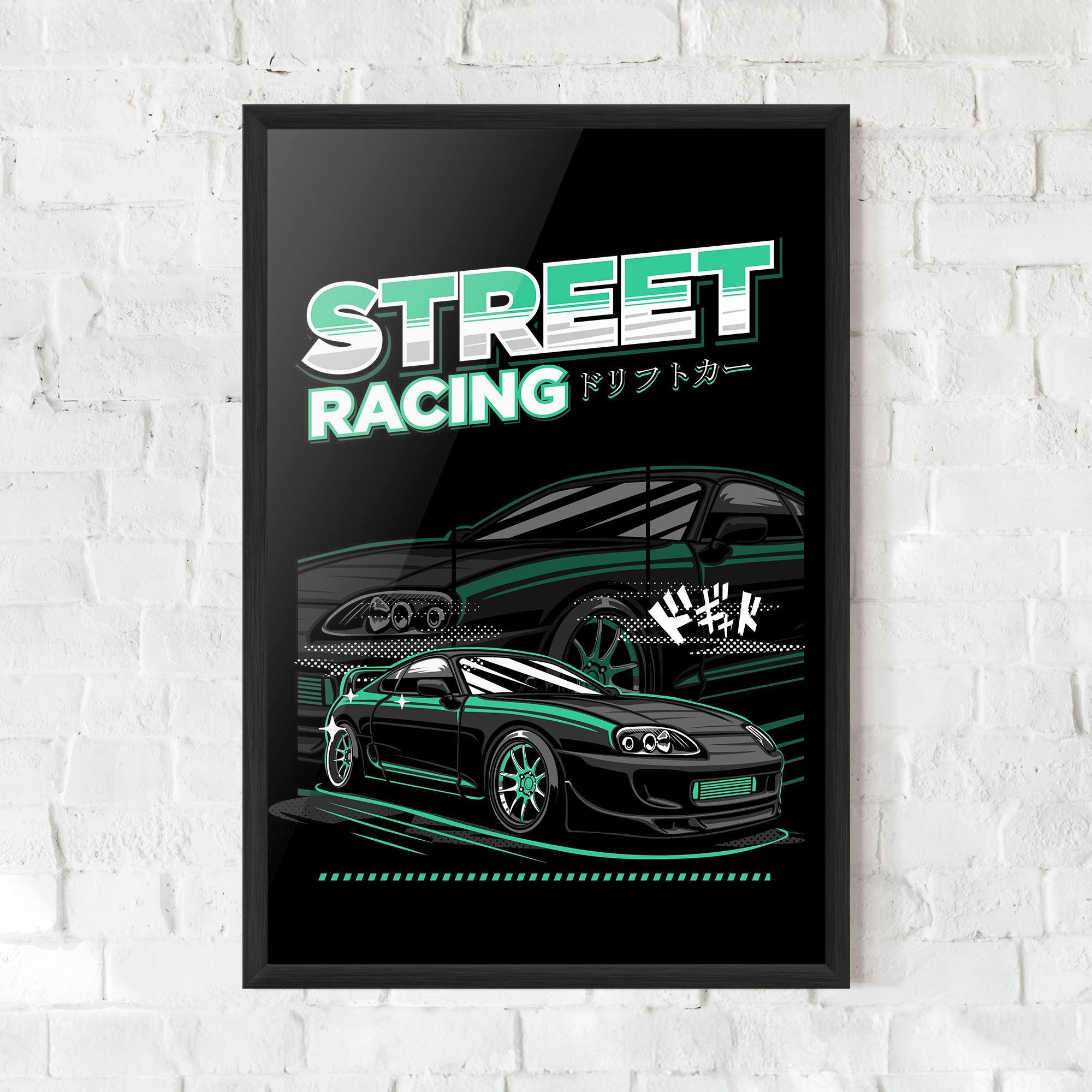 Plakat w Ramie Street Racing mockup 0