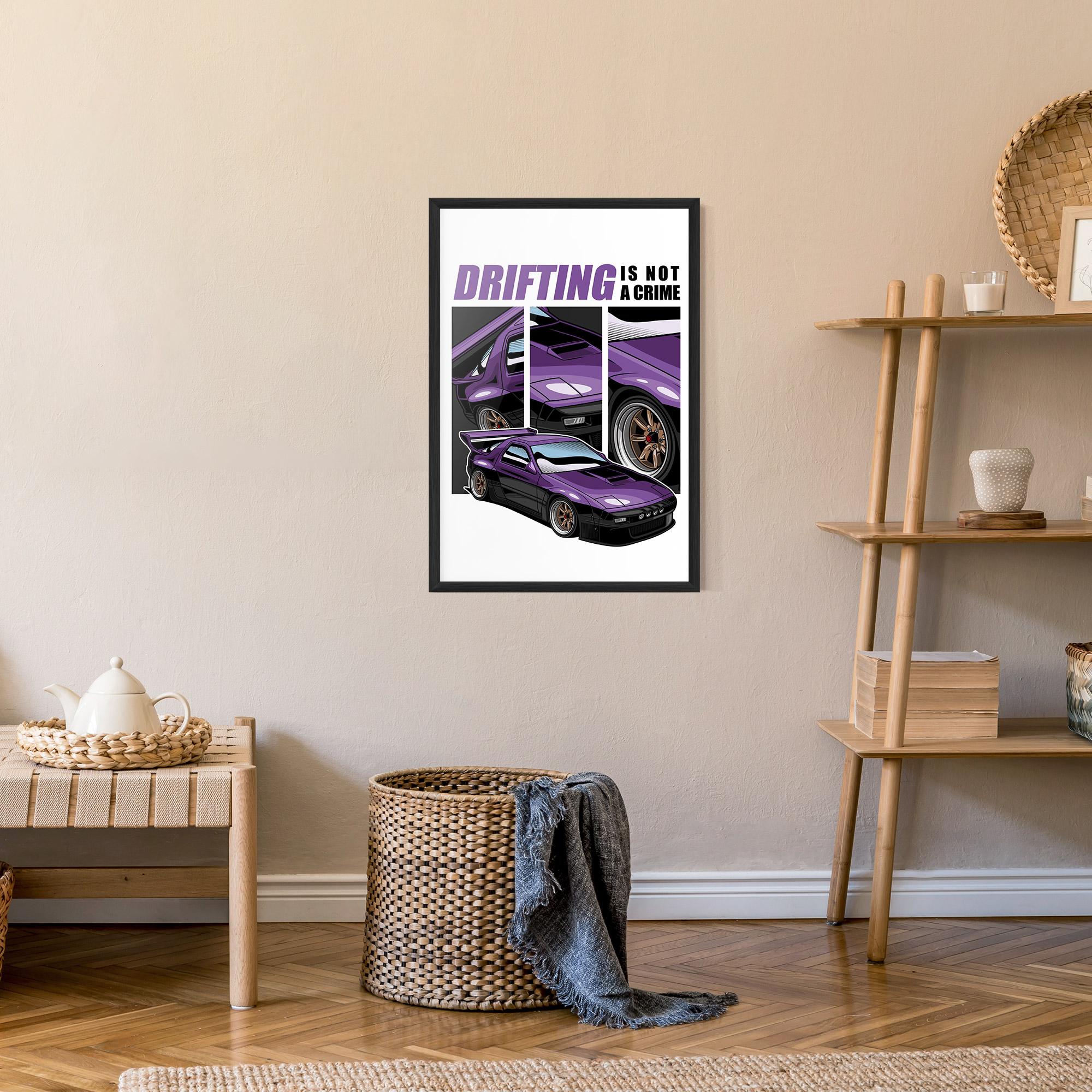 Plakat w Ramie Drift Purple Car mockup 9