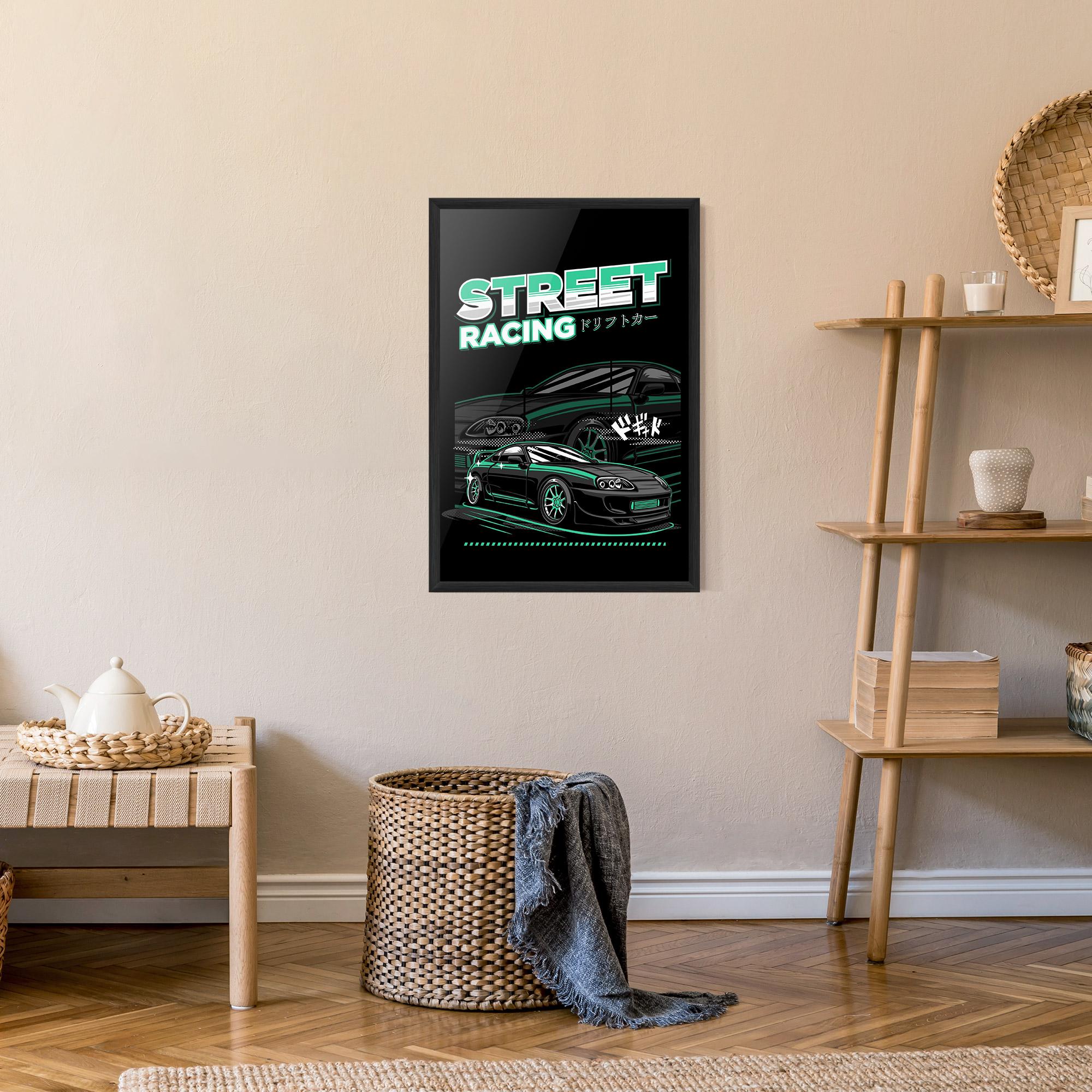 Plakat w Ramie Street Racing mockup 9