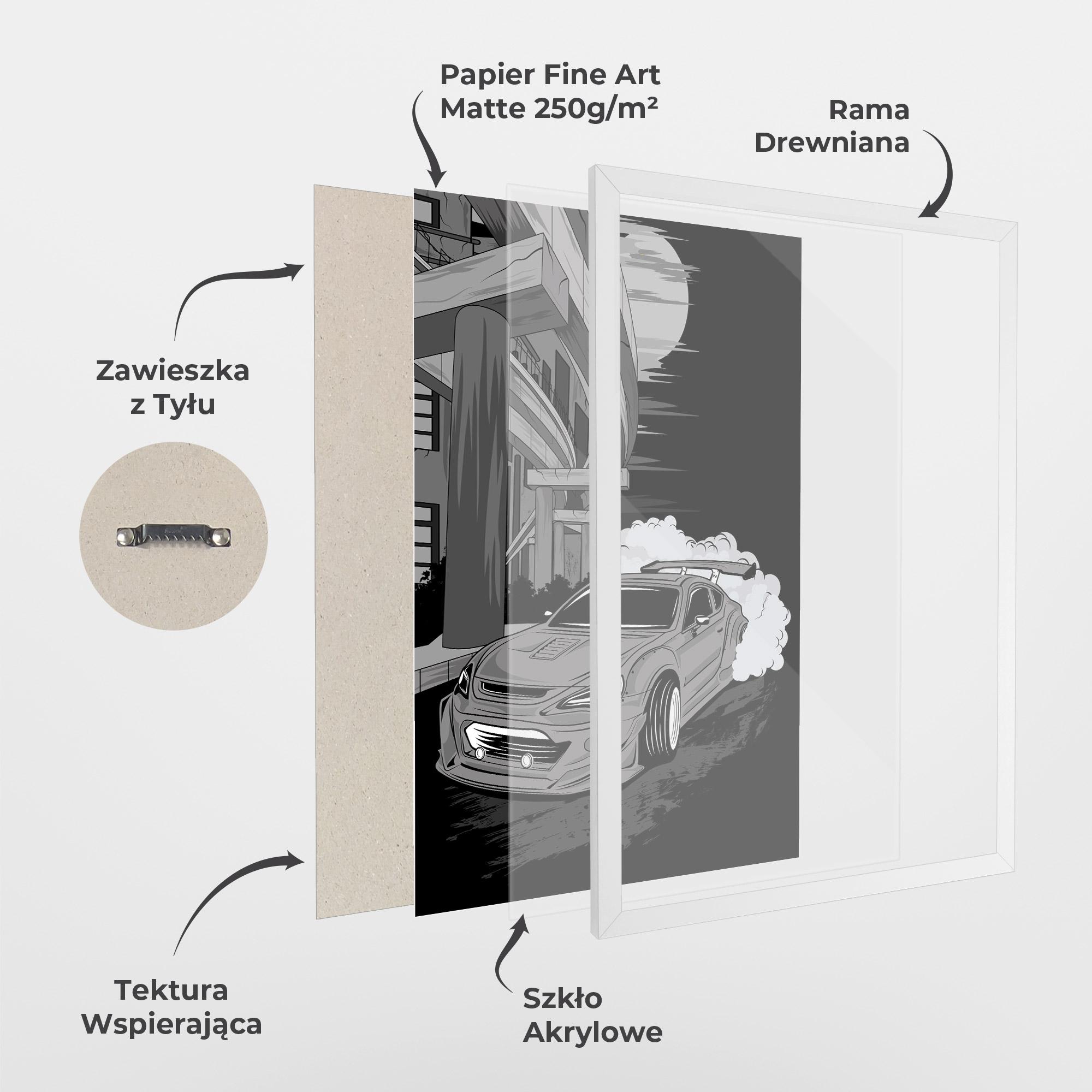 Plakat w Ramie Grey Cool Car mockup 1