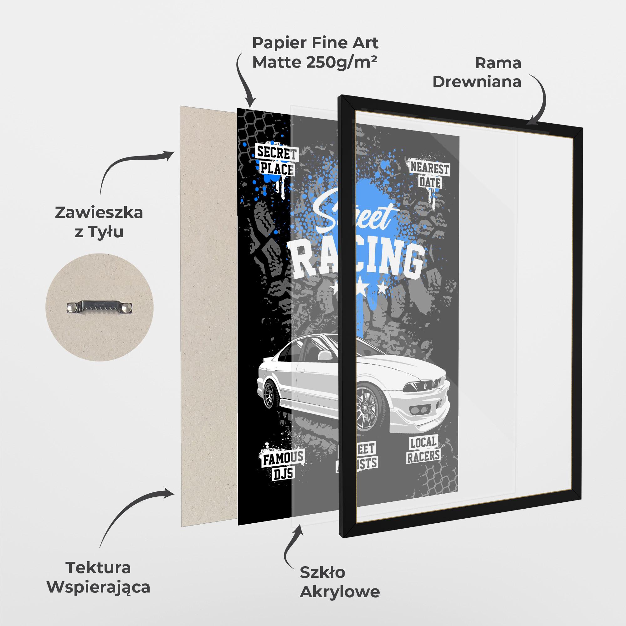 Plakat w Ramie Street Racing Art mockup 1