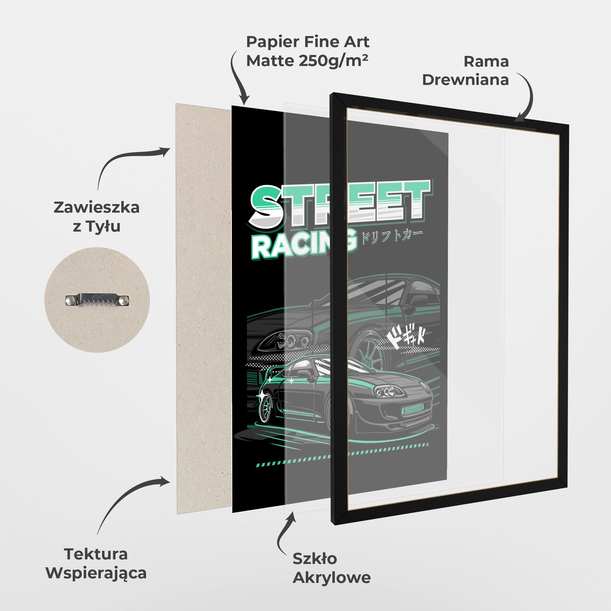 Plakat w Ramie Street Racing mockup 1