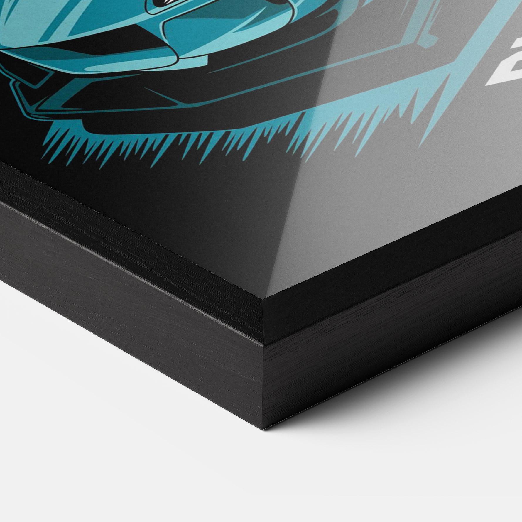 Plakat w Ramie Blue Born To Ride mockup 3