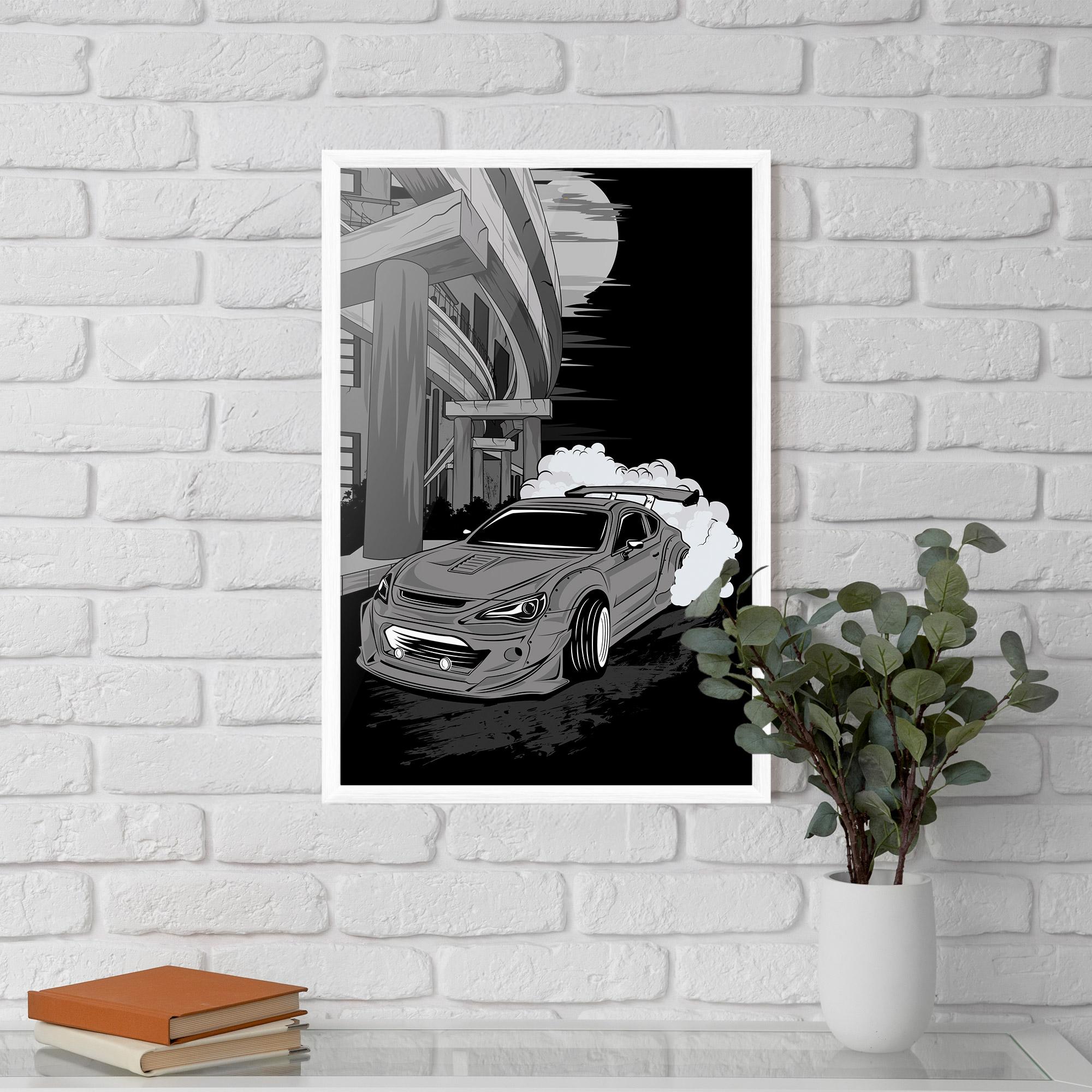 Plakat w Ramie Grey Cool Car mockup 5