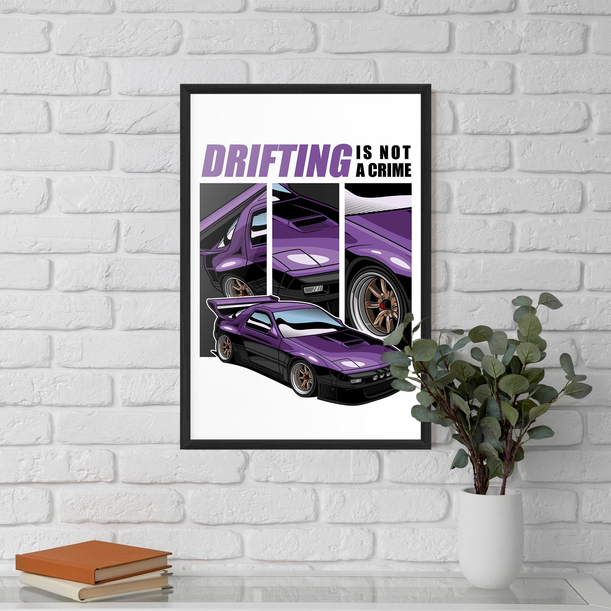 Plakat w Ramie Drift Purple Car mockup 5