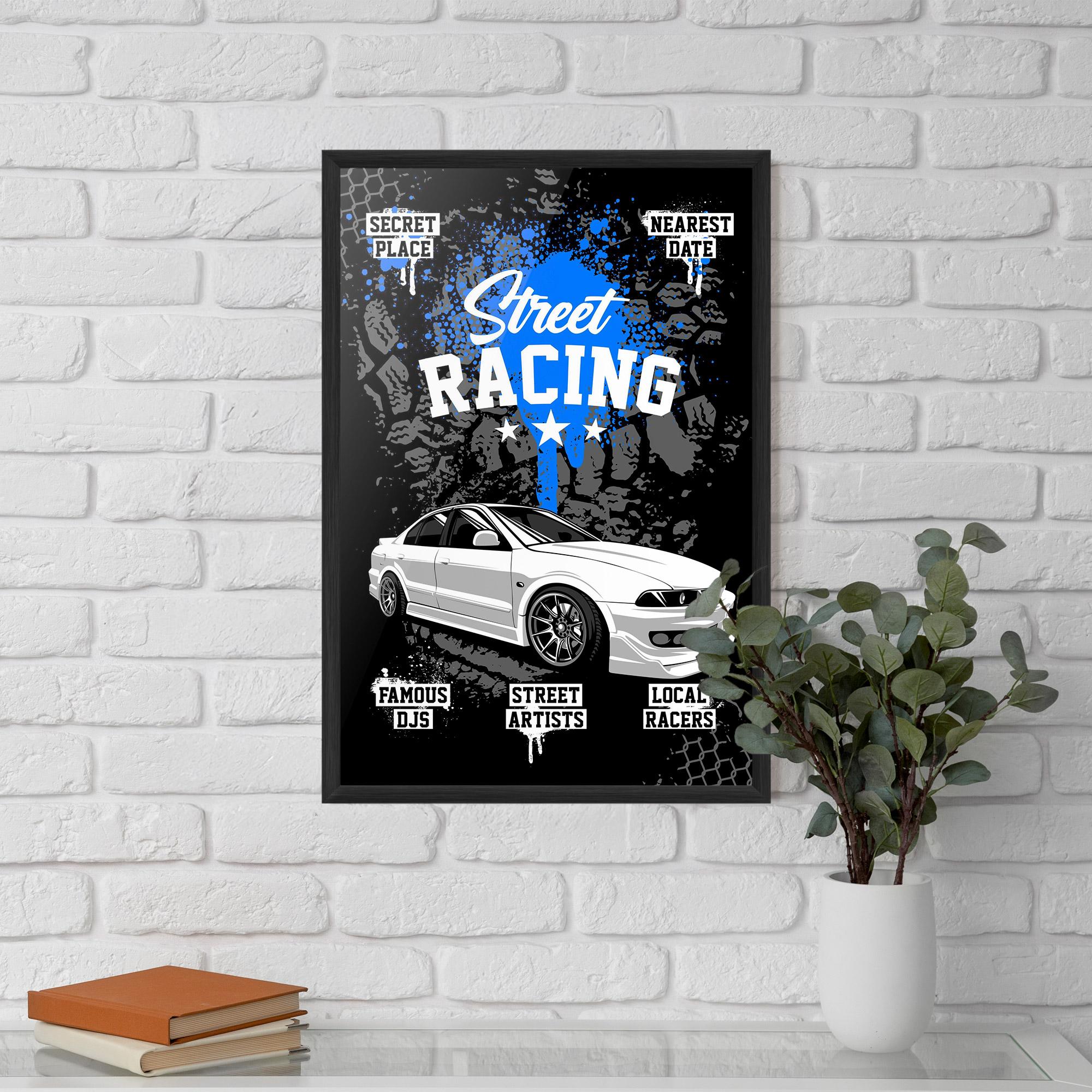 Plakat w Ramie Street Racing Art mockup 5